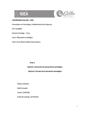 tarea 1 planeacion estrategica - UNIVERSIDAD GALILEO-IDEA Licenciatura ...