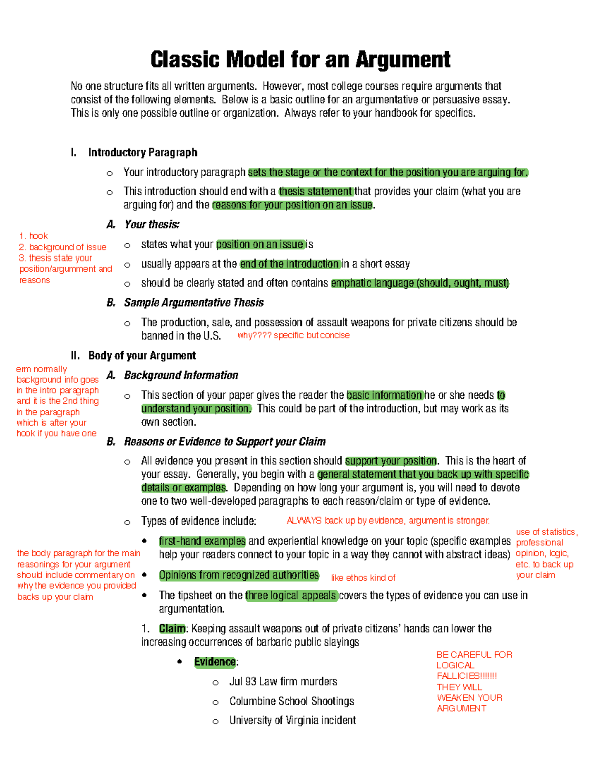 argumentative essay model answer