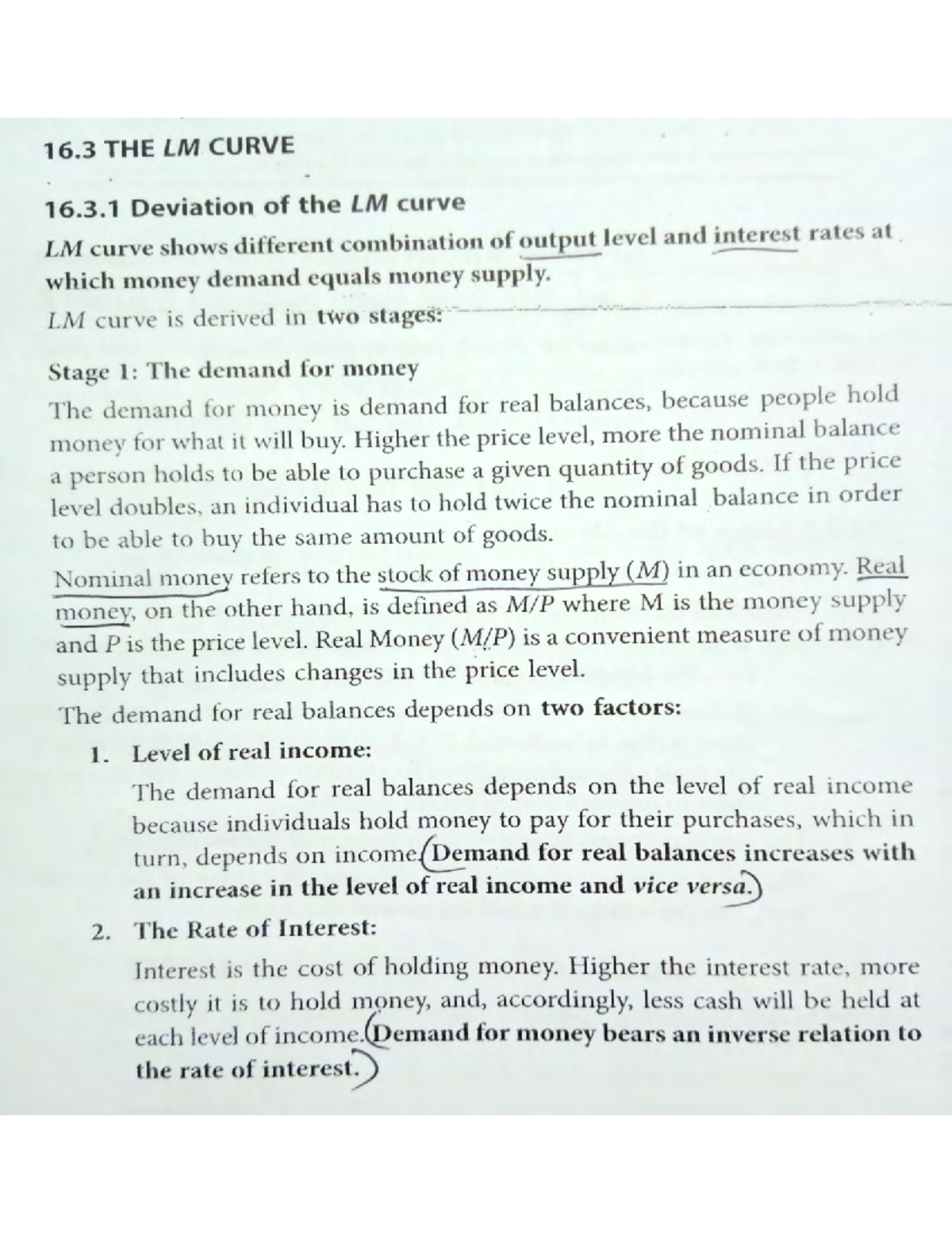 IS LM Model (Part 2) Lecture notes 16 THE LM CURVE 16.3 Deviation