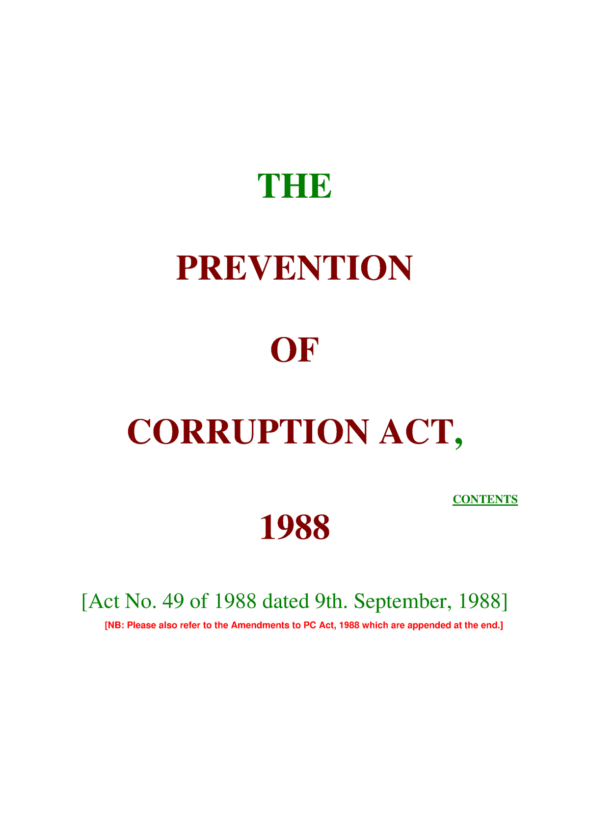 case study on prevention of corruption act