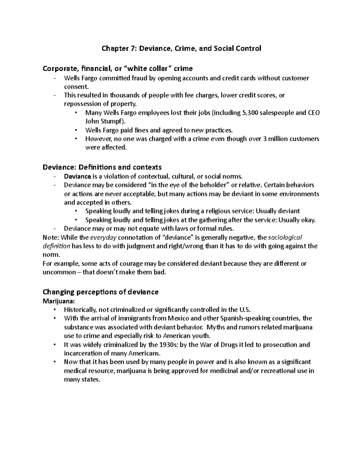 Chapter 7 - Deviance, Crime, and Social Control - Chapter 7: Deviance ...