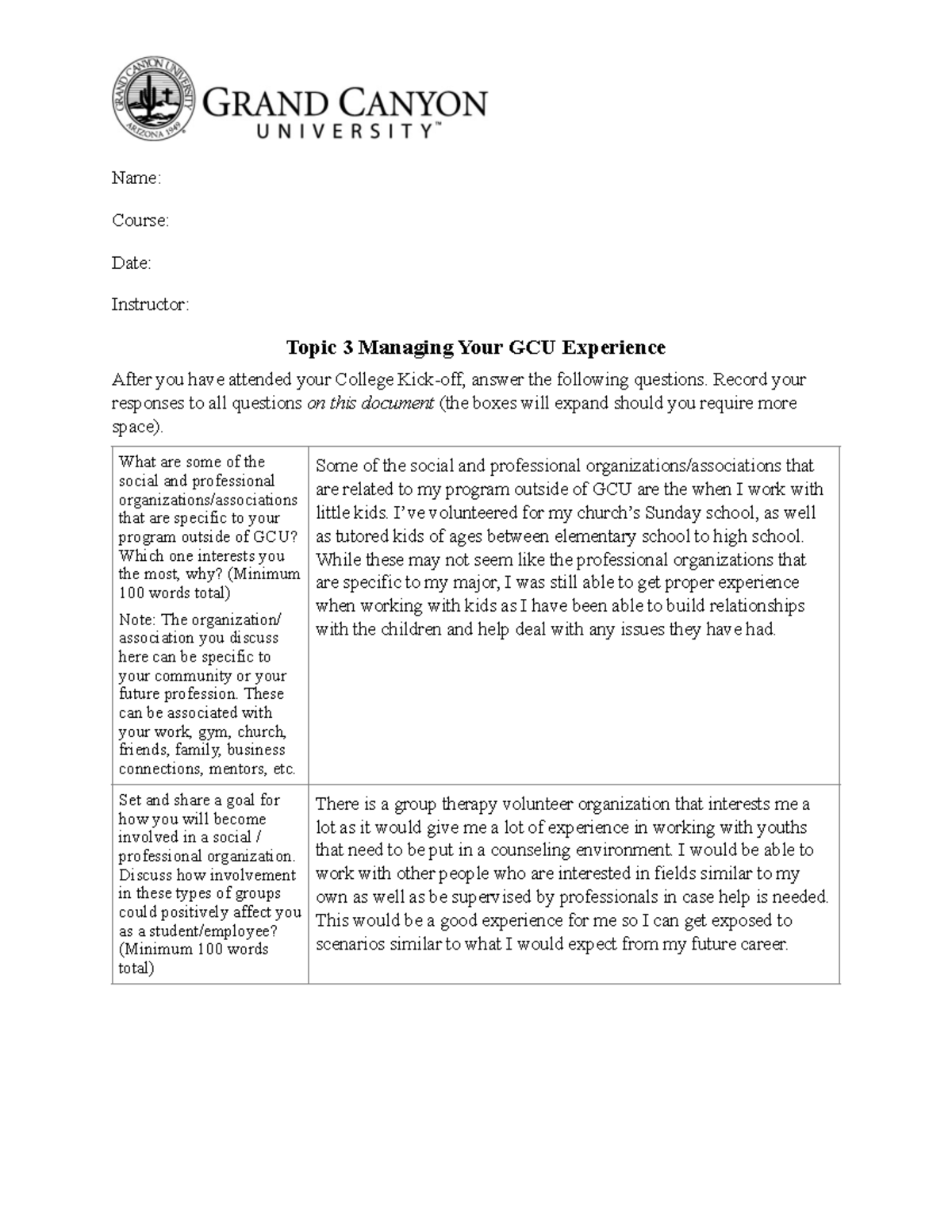 Topic 3 Managing Your Gcu Experience - zk7bh7l