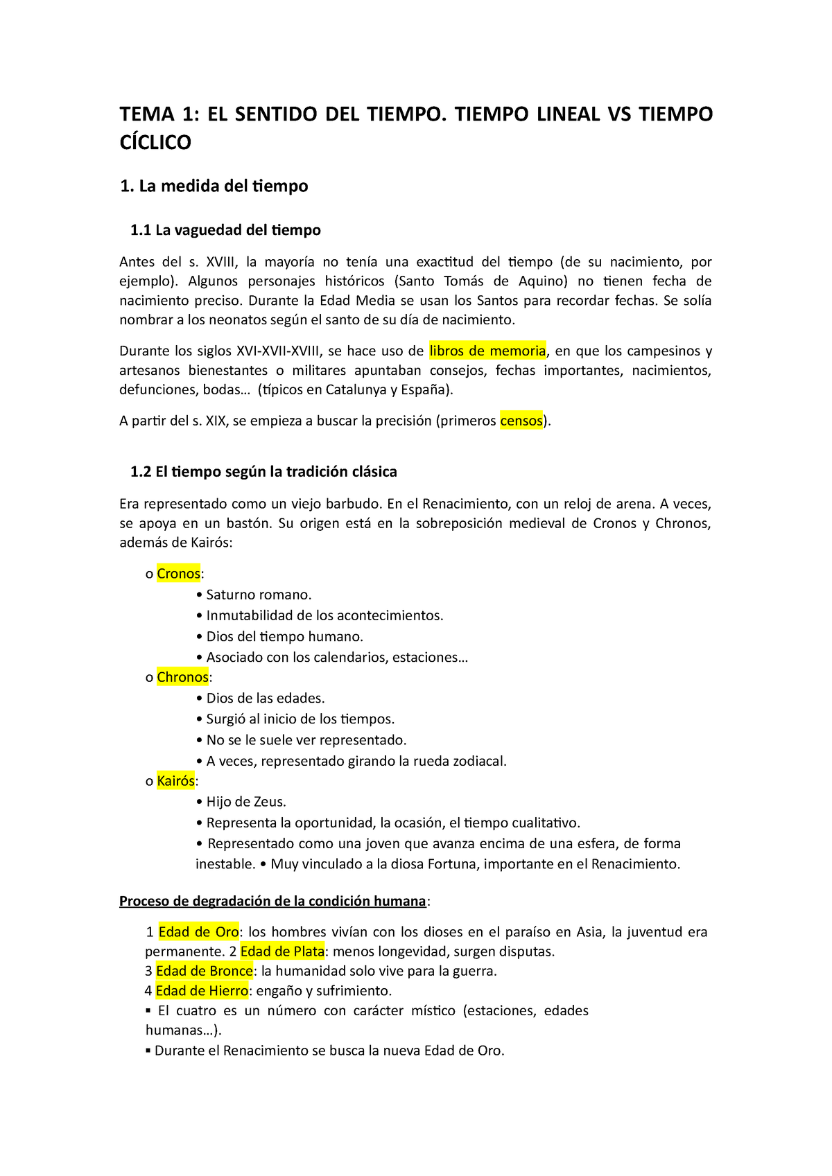 Apunts Història Tema 1 Primer Curs Tema 1 El Sentido Del Tiempo Tiempo Lineal Vs Tiempo 1142