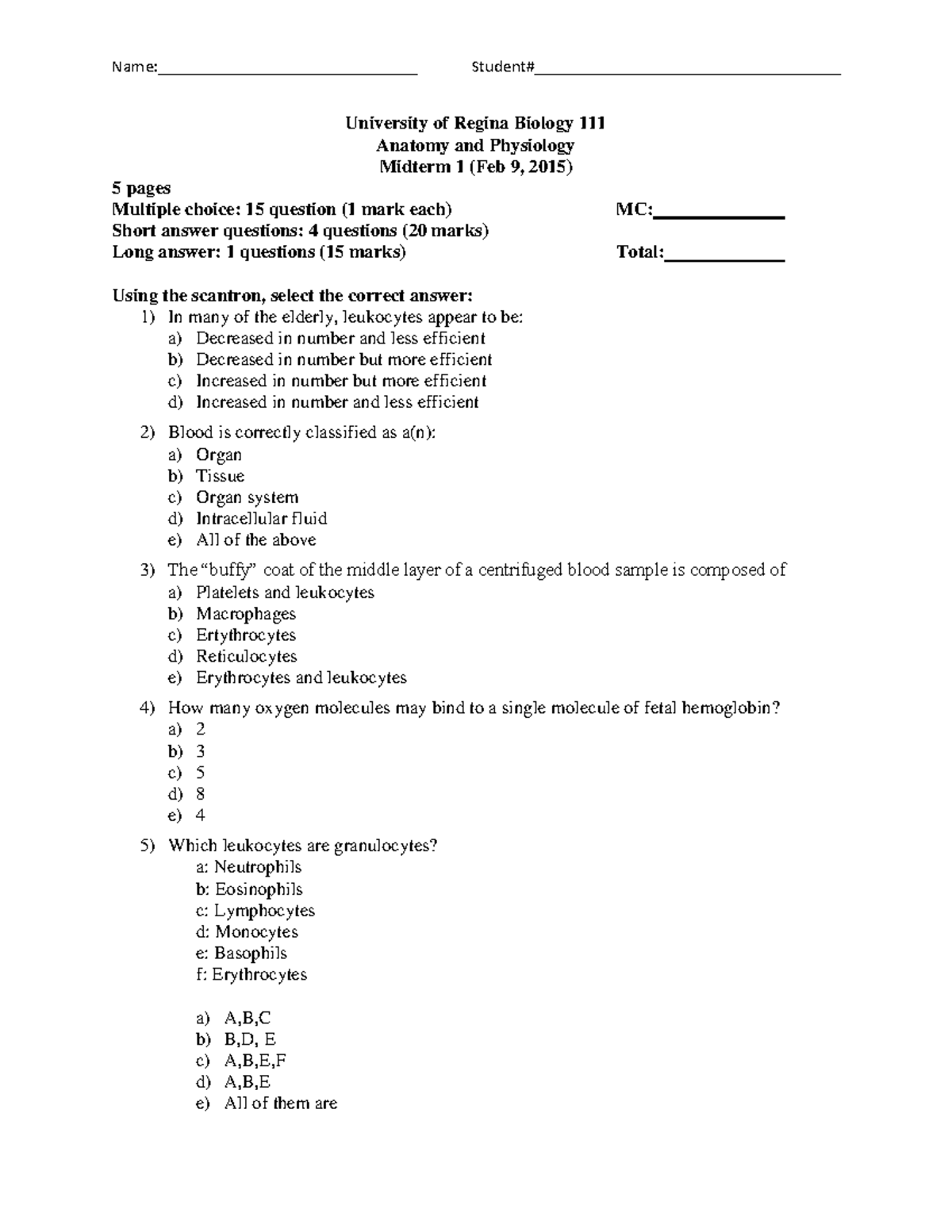 midterm-exam-1-2015-questions-name-university-of-regina-biology