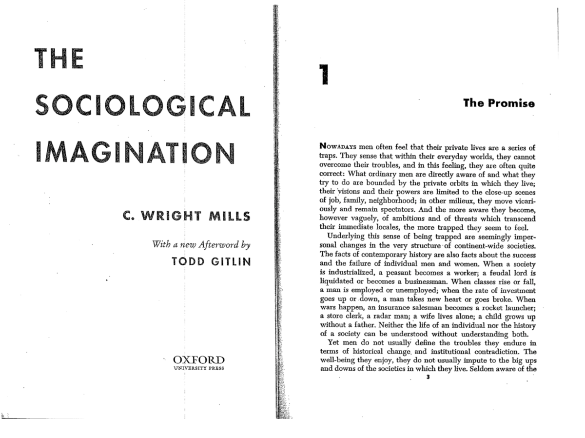 1.2 Mills - excerpt from The Promise - THE SOCIOLOGICAL The Promise ...