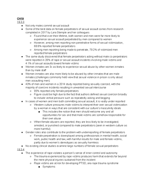 PSYC 3260 Notes - Ch. 1: Human Sexuality Sexuality- sexual attitudes ...