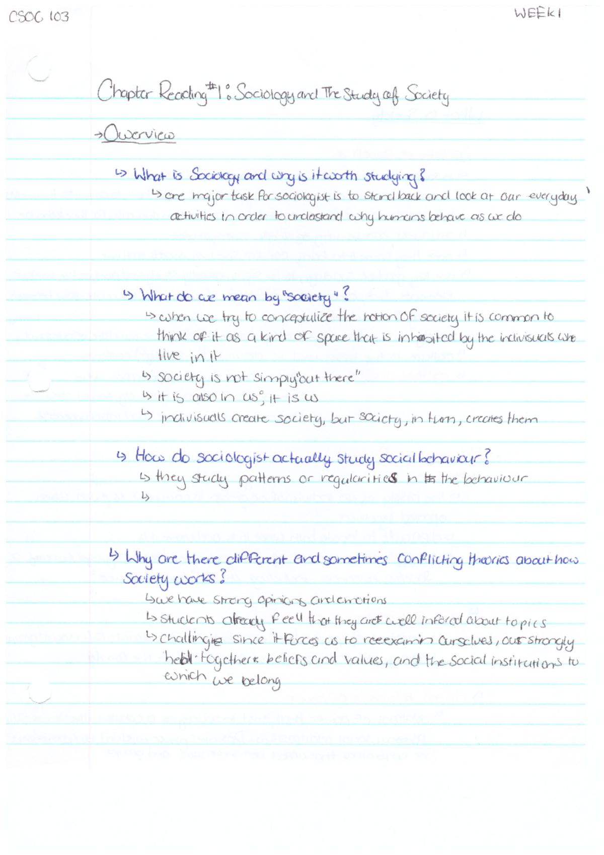 Soc-103 chapter 1 notes - C306 (03 weak: WWW __.__M _ ..... _ mm A- _ H ...