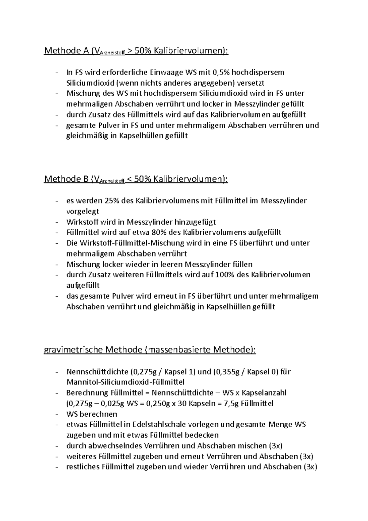 Kapselherstellung Methode A Und B Kapselmethoden - Übersicht Methoden zur Kapselherstellung - Methode A