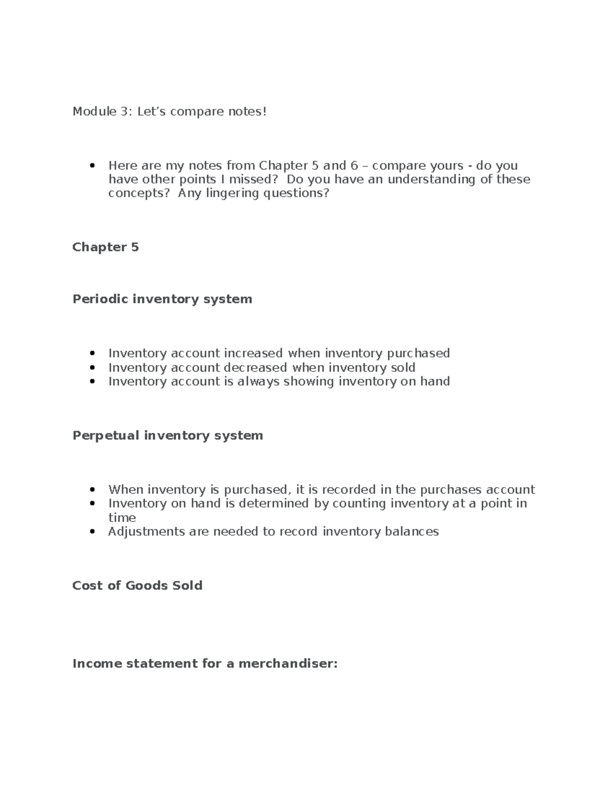 Module 3 Notes - Module 3: Let’s Compare Notes! Here Are My Notes From ...