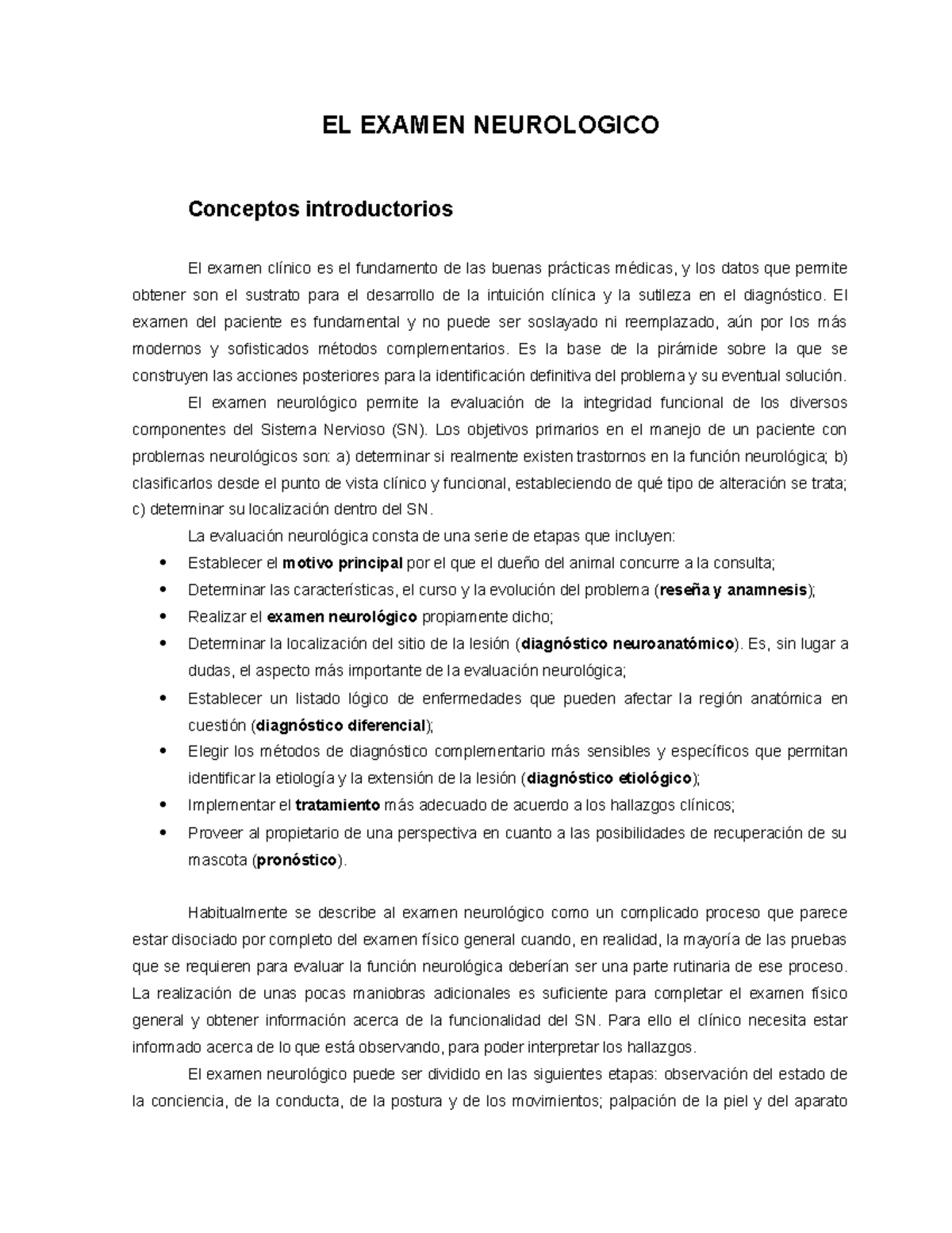 Examen 9 Febrero 2018, Preguntas Y Respuestas - EL EXAMEN NEUROLOGICO ...