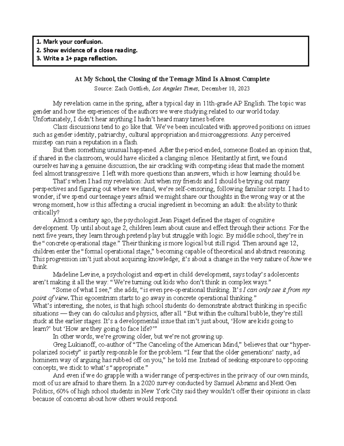 Kami Export - Ao W 6 - Assignment - At My School, the Closing of the ...