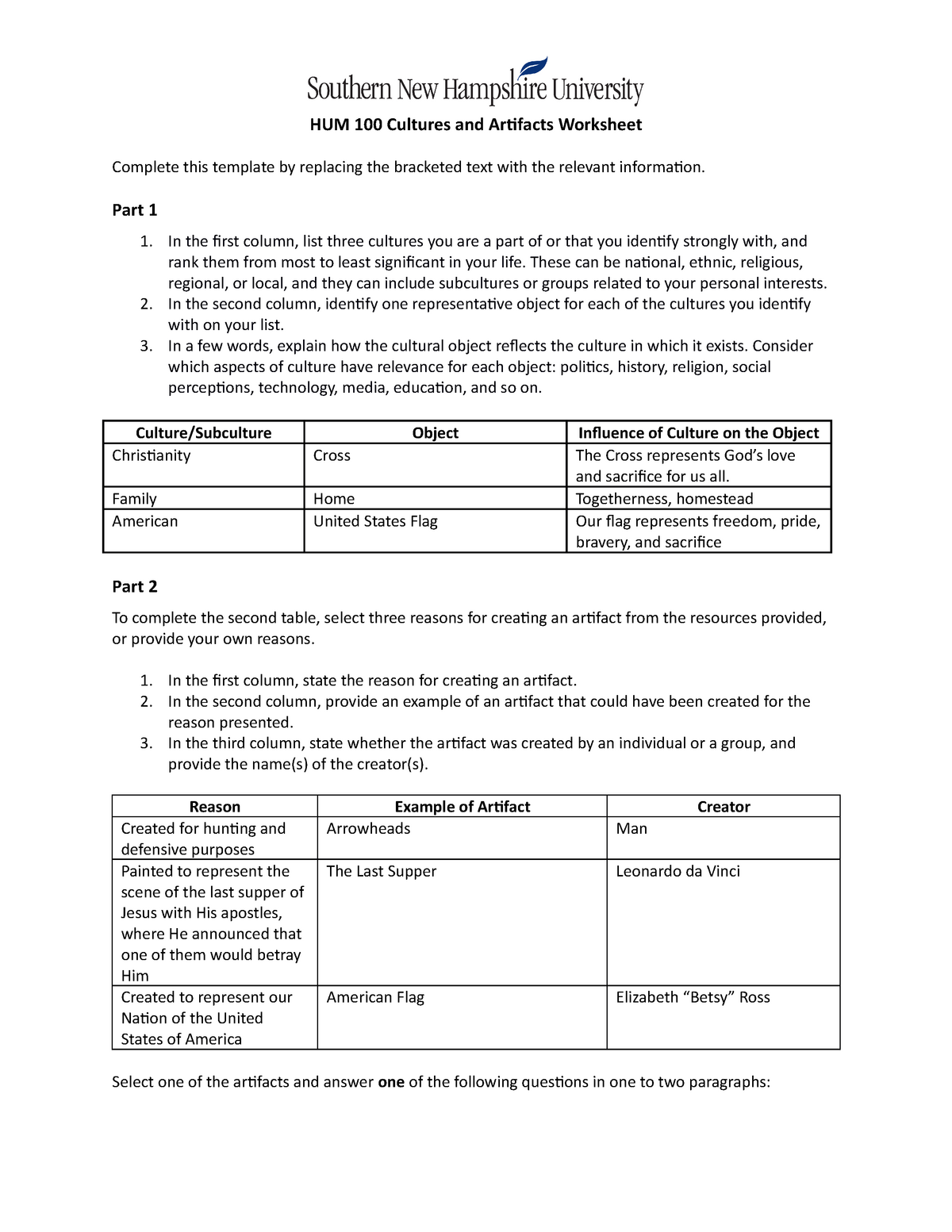 hum-100-cultures-and-artifacts-worksheet-hum-100-cultures-and