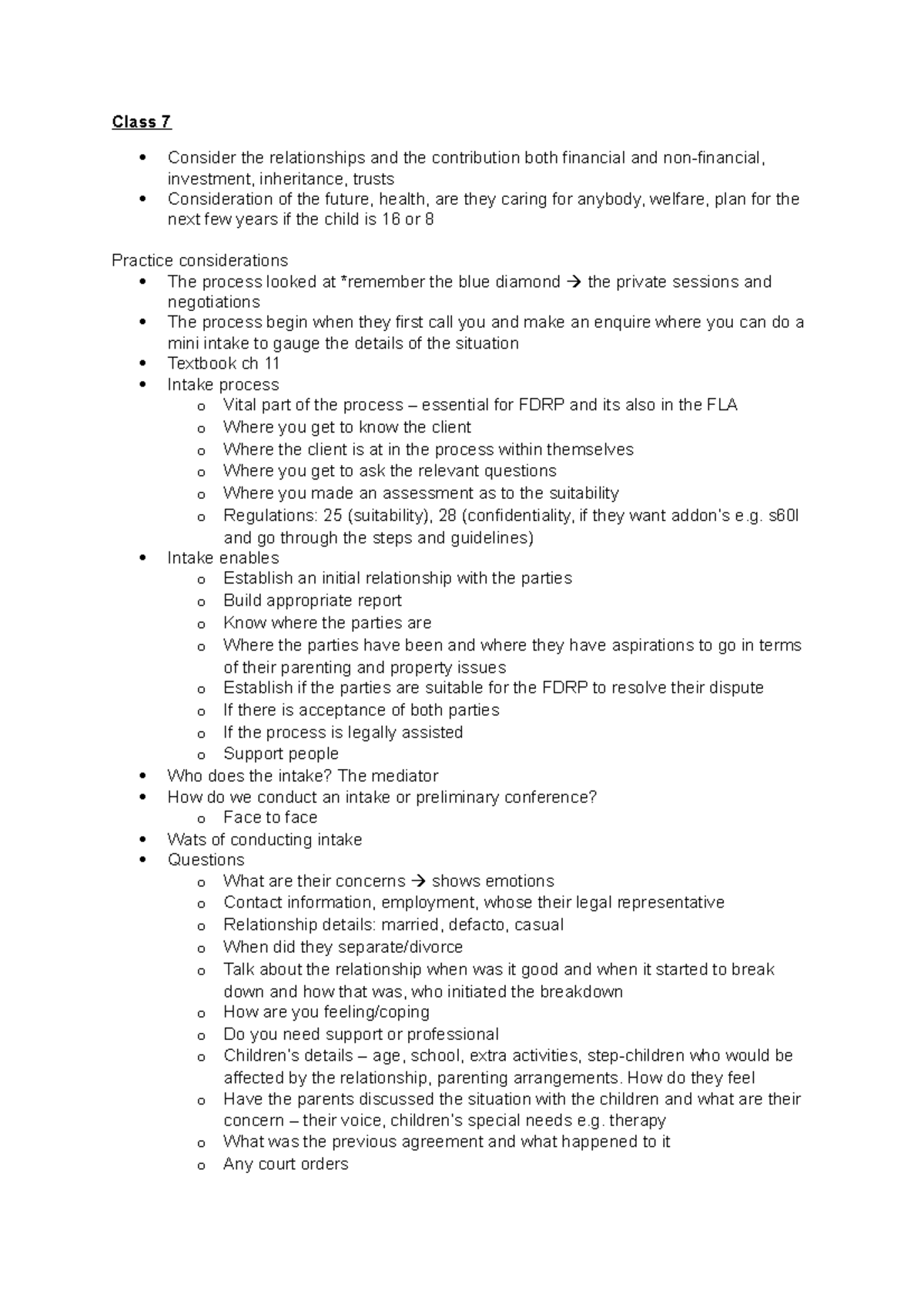 Class 7 - Lecture notes 7 - Class 7 Consider the relationships and the ...