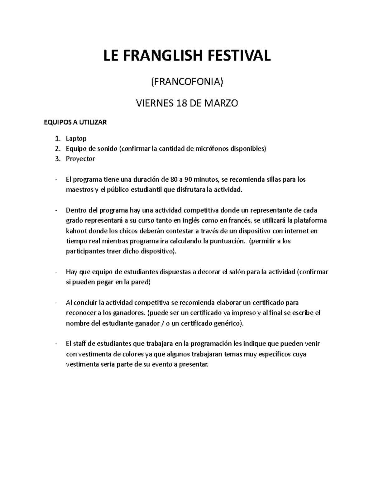 LE Franglish Festival - asasasasasa - LE FRANGLISH FESTIVAL ...
