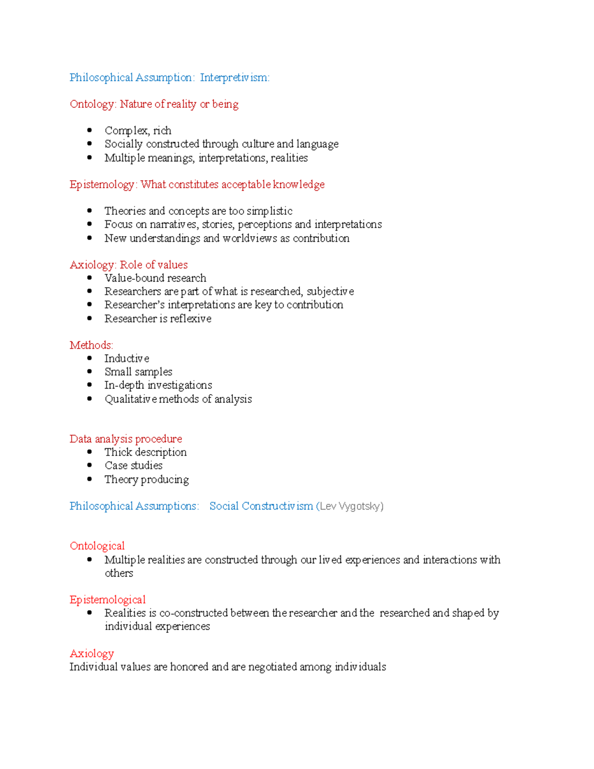 Philosophical Assumption for Ethnography - Philosophical Assumption ...