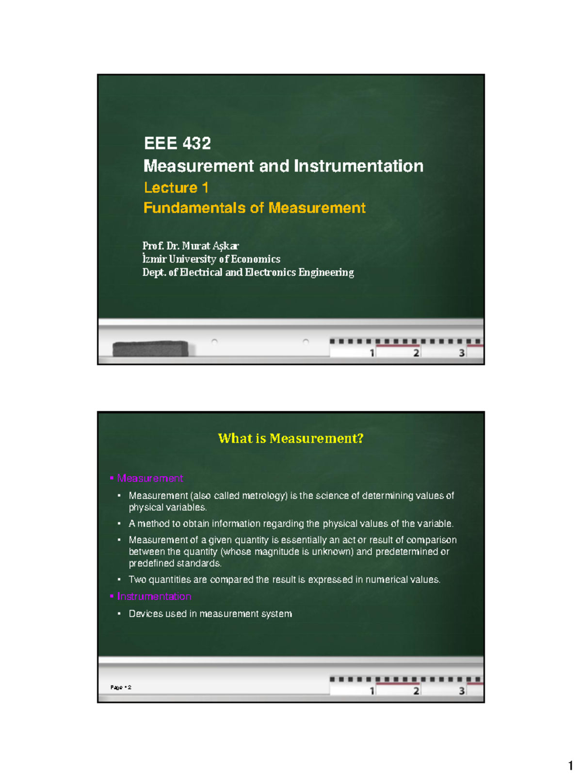 EEE432Lecture 1 intro EEE 432 Measurement and Instrumentation
