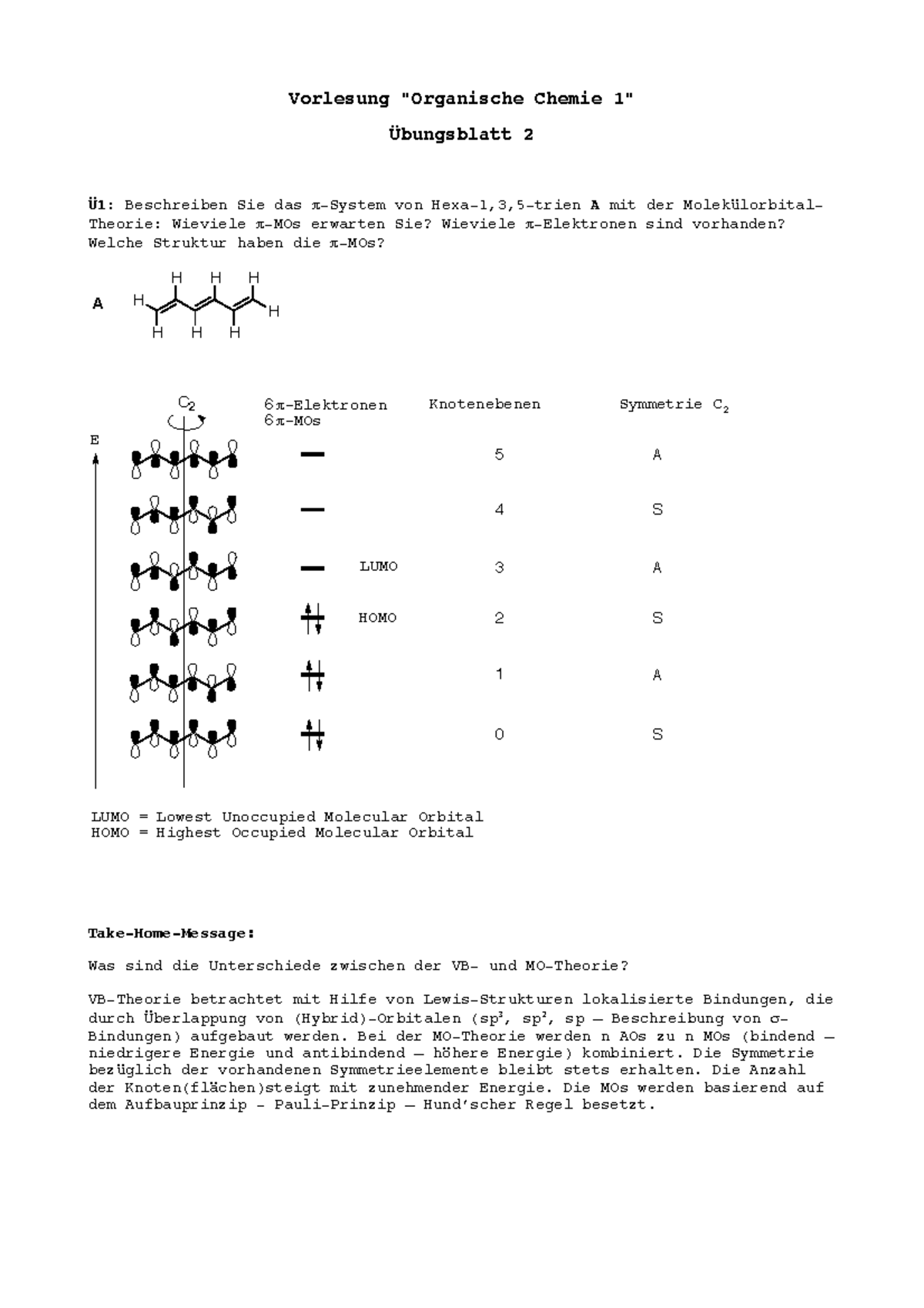 Übungen Zur Vorlesung Organische Chemie27 Loesung - Vorlesung ...