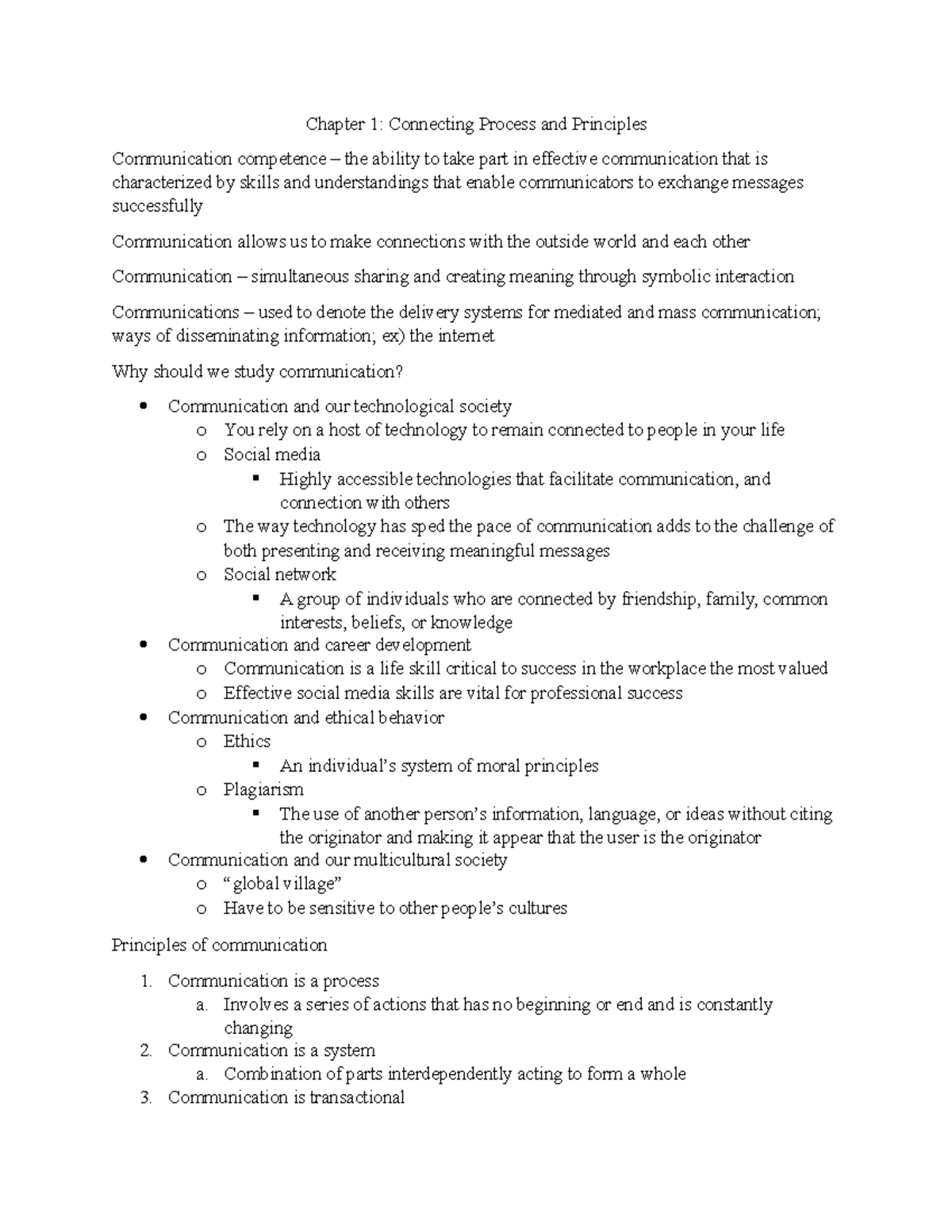 Chapter 1 - Public speaking - Chapter 1: Connecting Process and ...