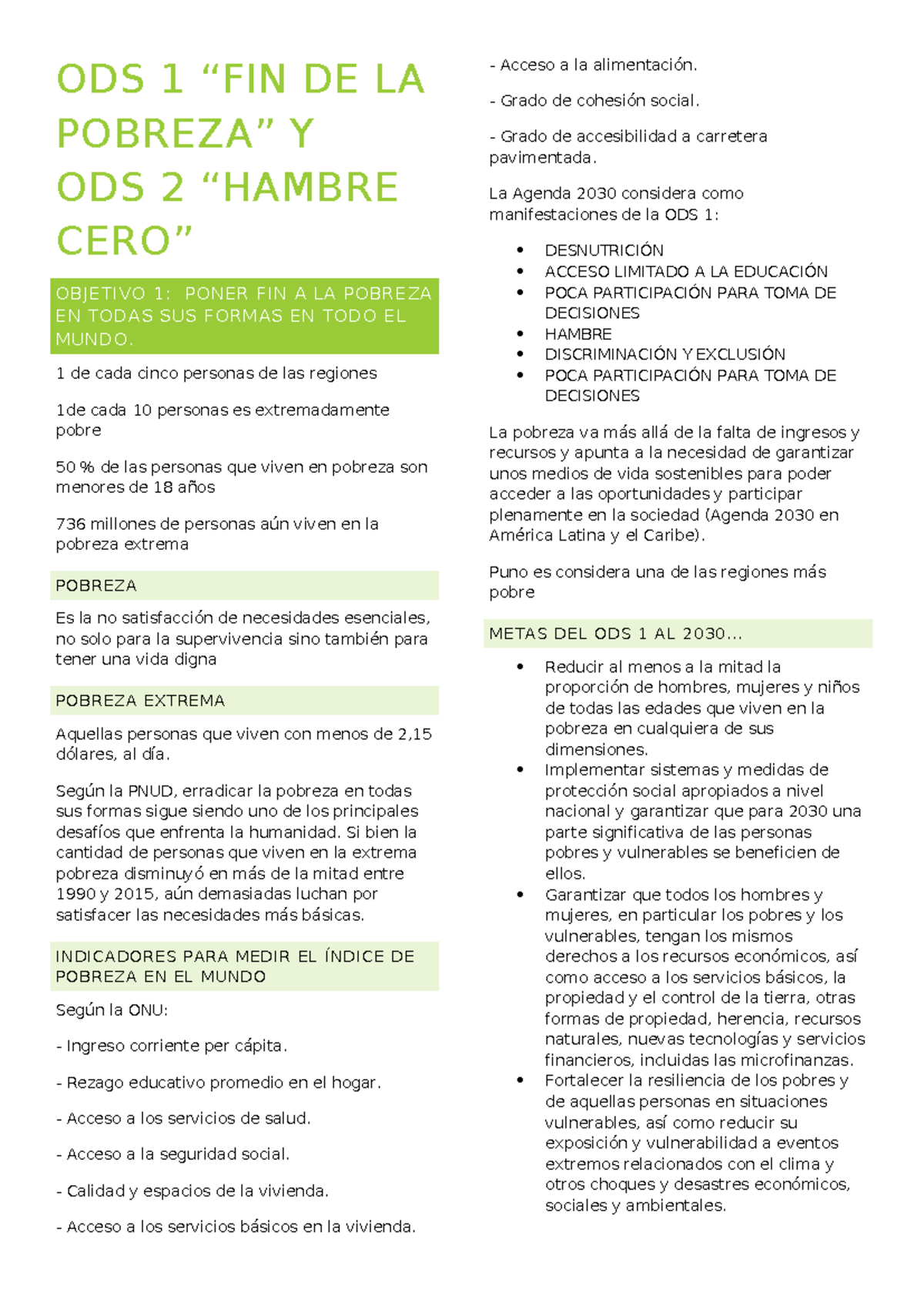 S3 ODS 1 y ODS 2 - ODS 1 “FIN DE LA POBREZA” Y ODS 2 “HAMBRE CERO ...