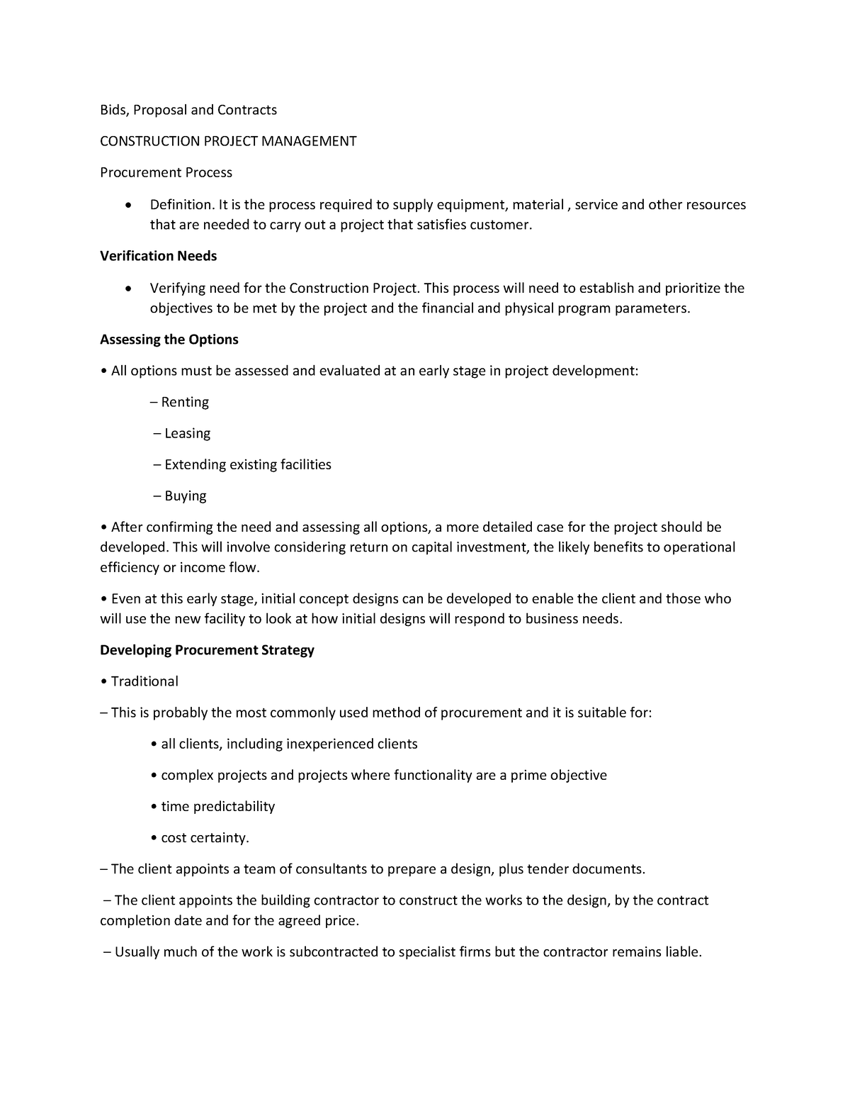 Bids, Proposals and Contracts Part 1 - Bids, Proposal and Contracts ...