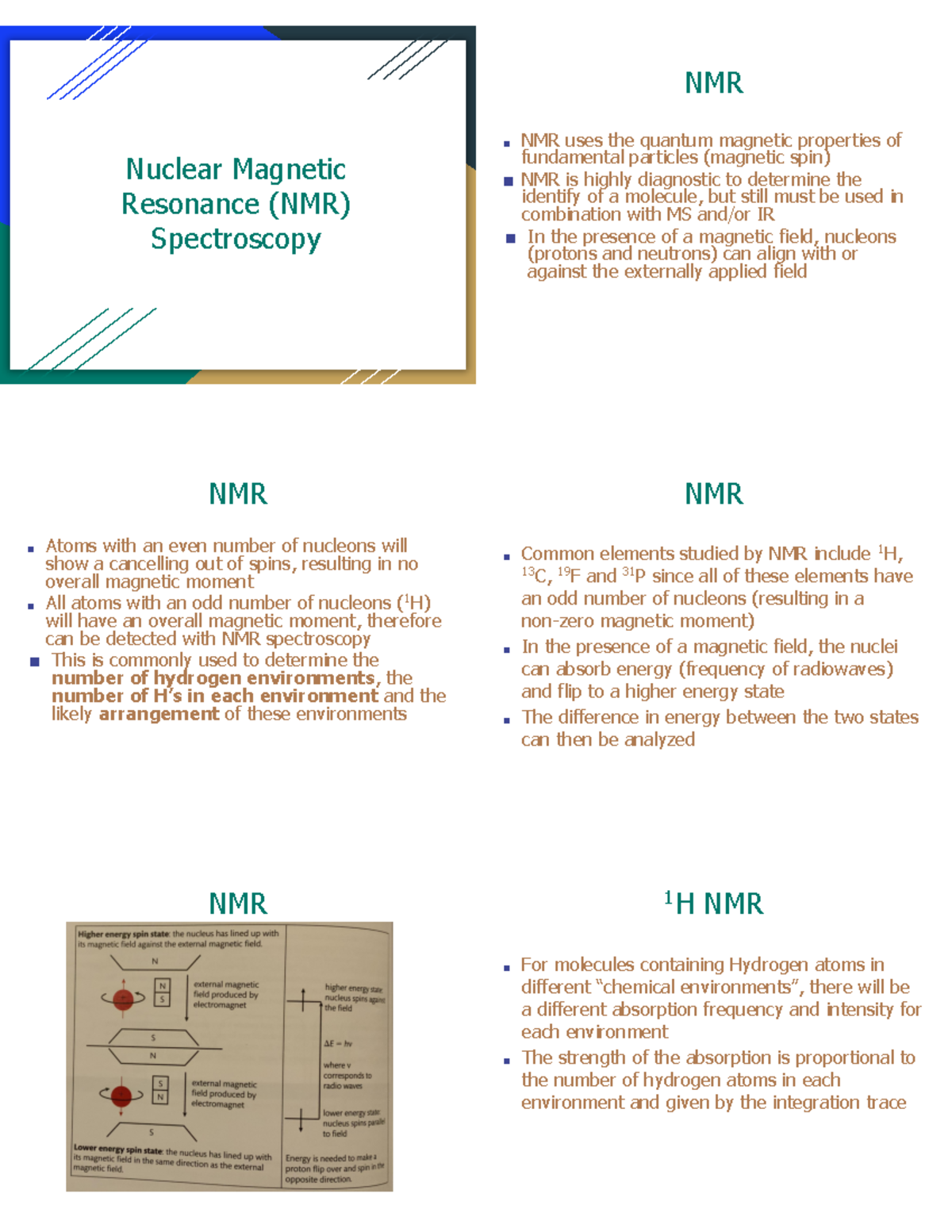 Analytical Chem Part 2 Nuclear Resonance (NMR) Spectroscopy