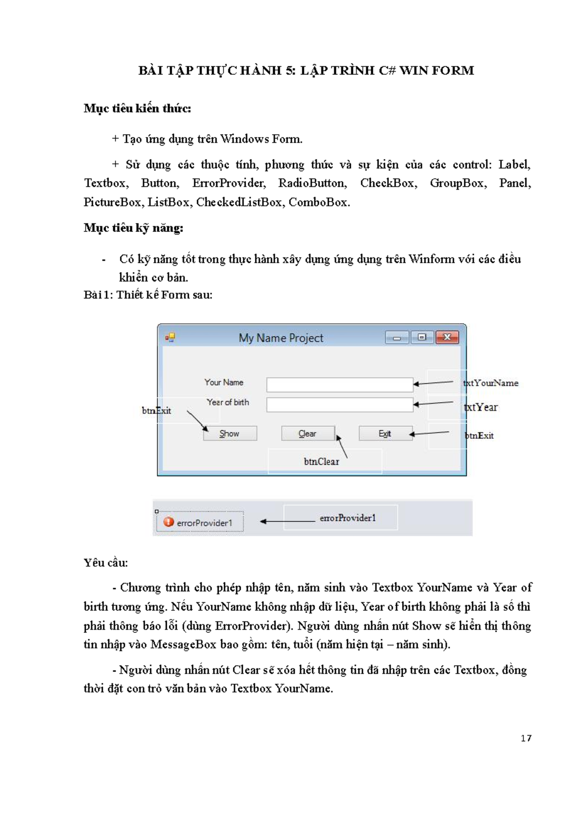 BÀI TẬP THỰC HÀNH WF01 - 1245234 - BÀI TẬP THỰC HÀNH 5: LẬP TRÌNH ...