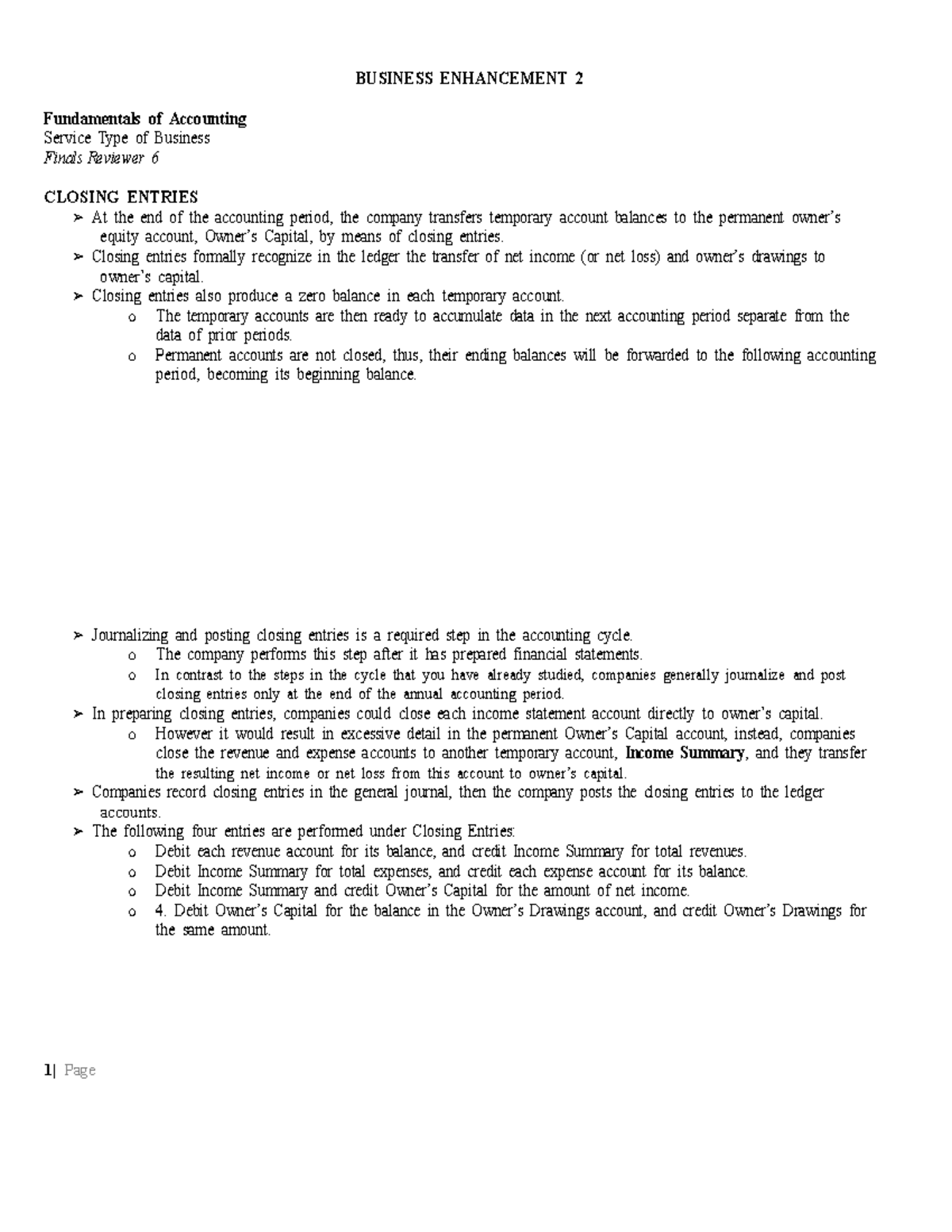 Fundamentals of Accounting Reviewer 11 - BUSINESS ENHANCEMENT 2 ...
