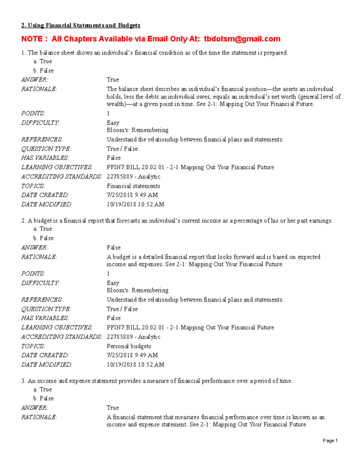 Solutions And Test Bank For PFIN 7th Edition Randall Billingsley - NOTE ...