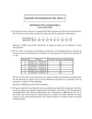 Boletin tema2 - Optimizacion - BOLET ́IN DE PROBLEMAS DEL TEMA 2 ...