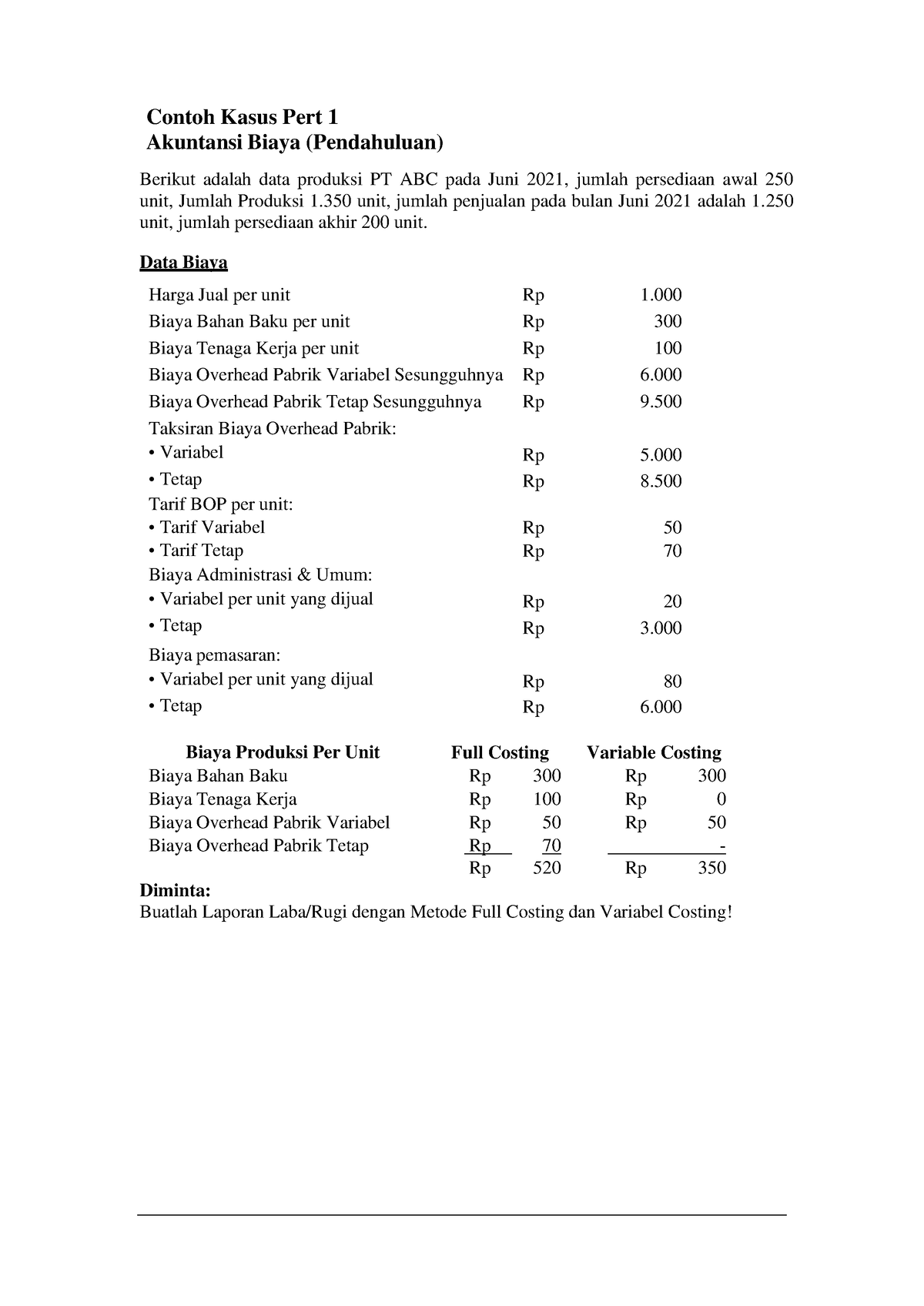 Contoh Kasus Pertemuan 1 - LAB AK BIAYA - Contoh Kasus Pert 1 Akuntansi ...
