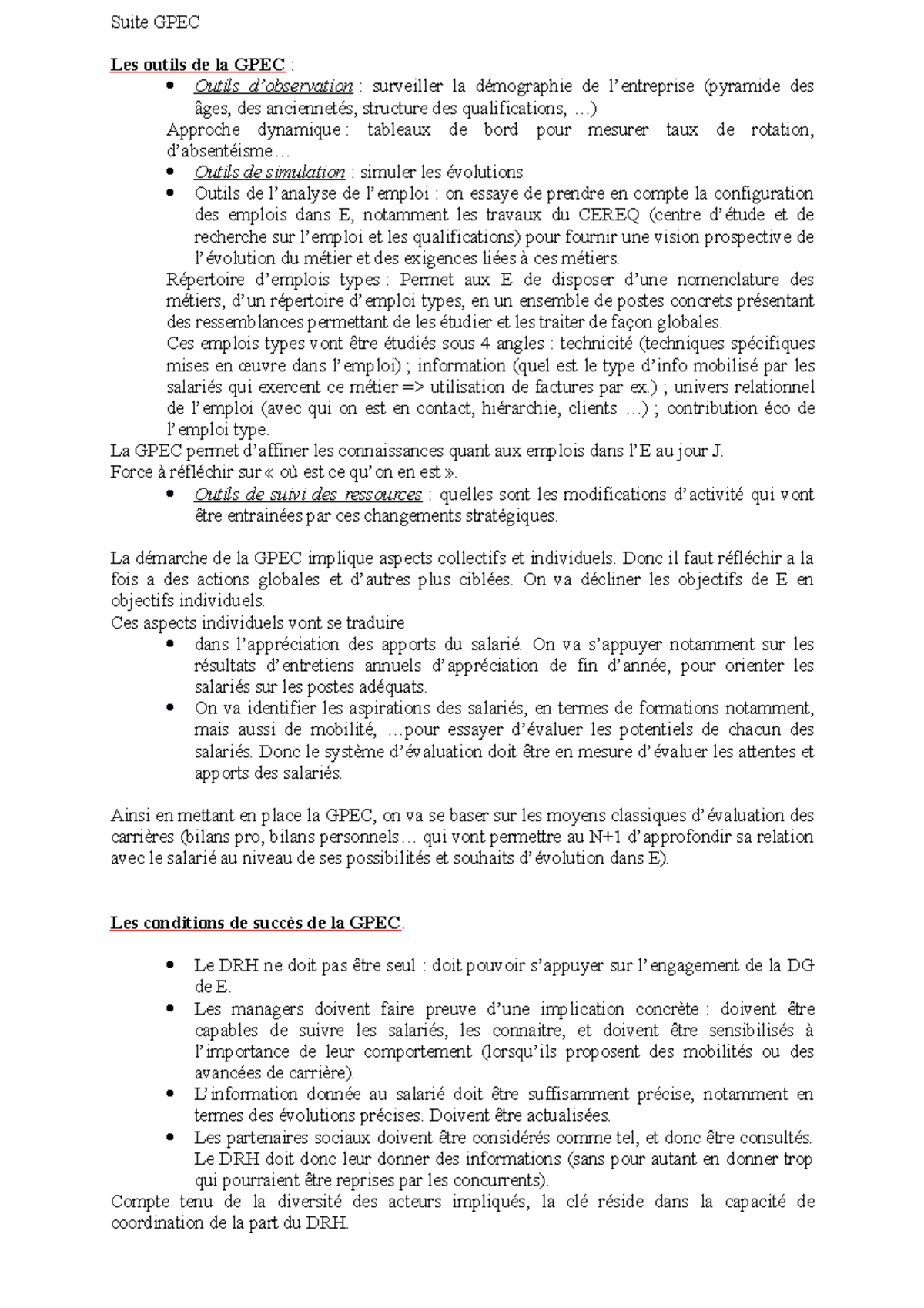 GRH S4 B - Gestion Des Ressources Humaines - Suite GPEC Les Outils De ...