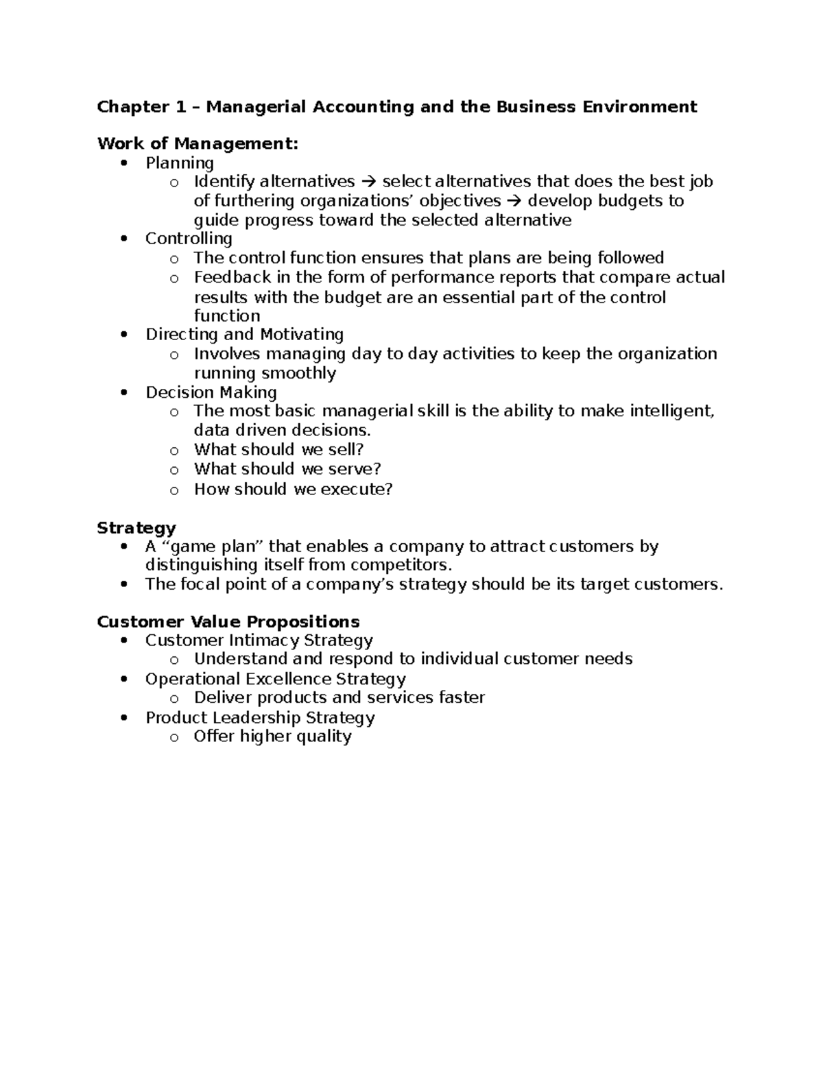 Managerial Accounting - Lecture Notes Chapter 1 - Chapter 1 ...