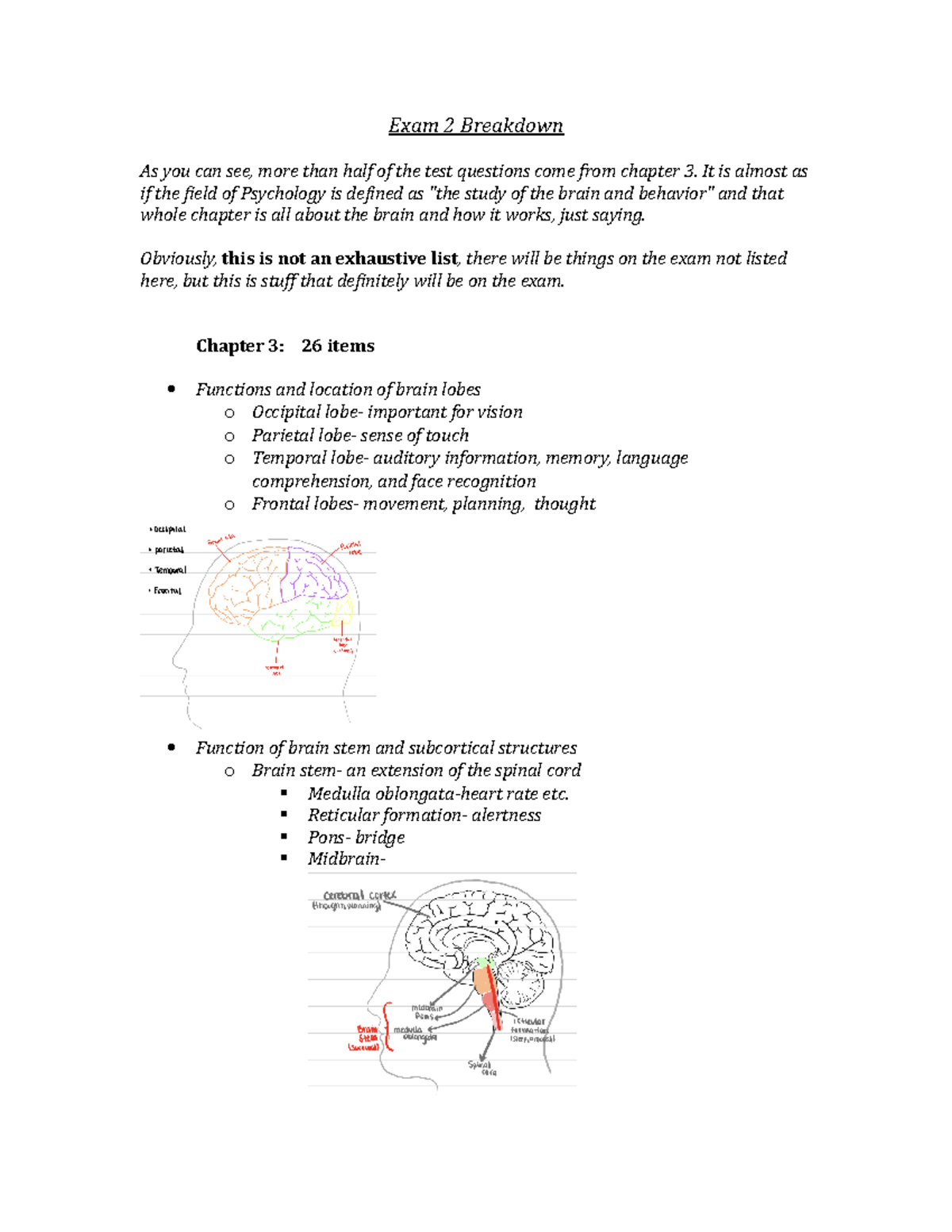 Exam 2 Guide - review - Exam 2 Breakdown As you can see, more than half ...