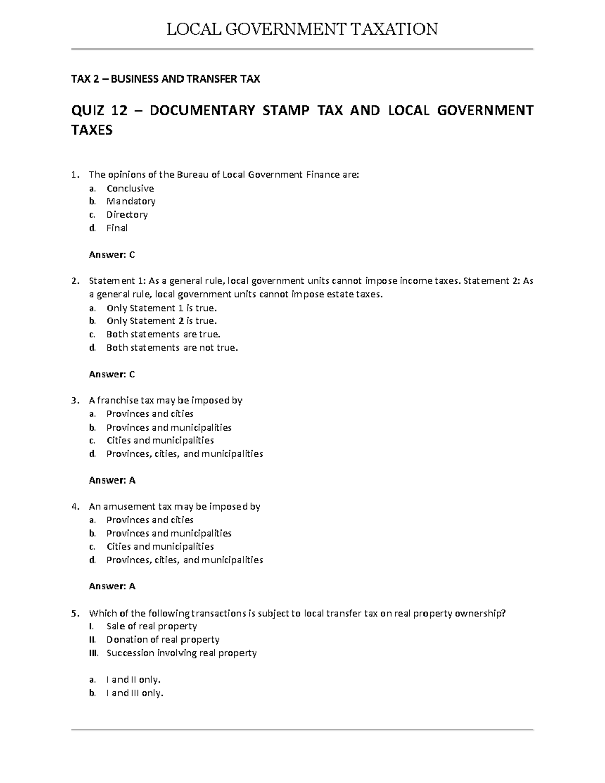 Local Government Tax - ( Auditing Theory) Completing The Audit Test ...