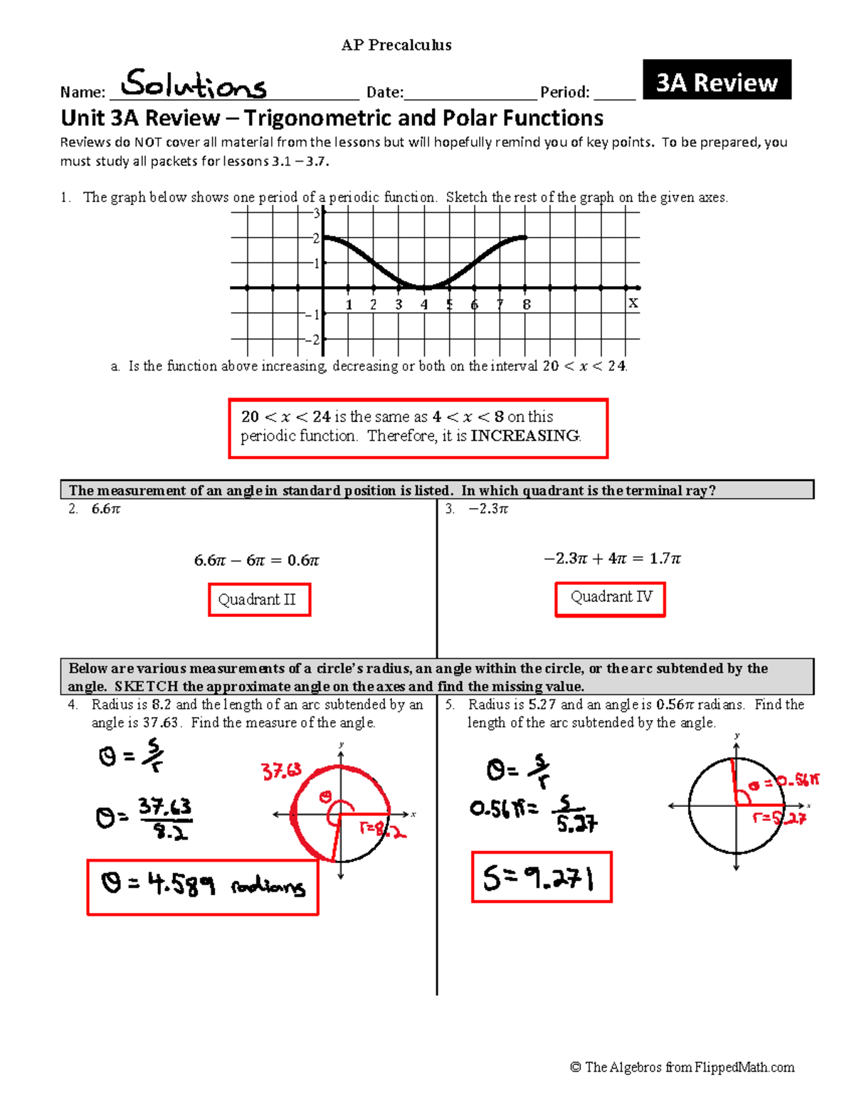 Appc unit 3a review solutions - Name ...