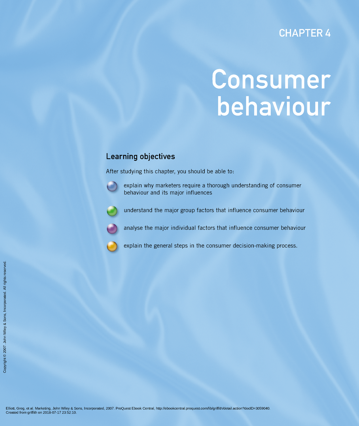 Chapter 4 Textbook Marketing - CHAPTER 4 Consumer Behaviour ...