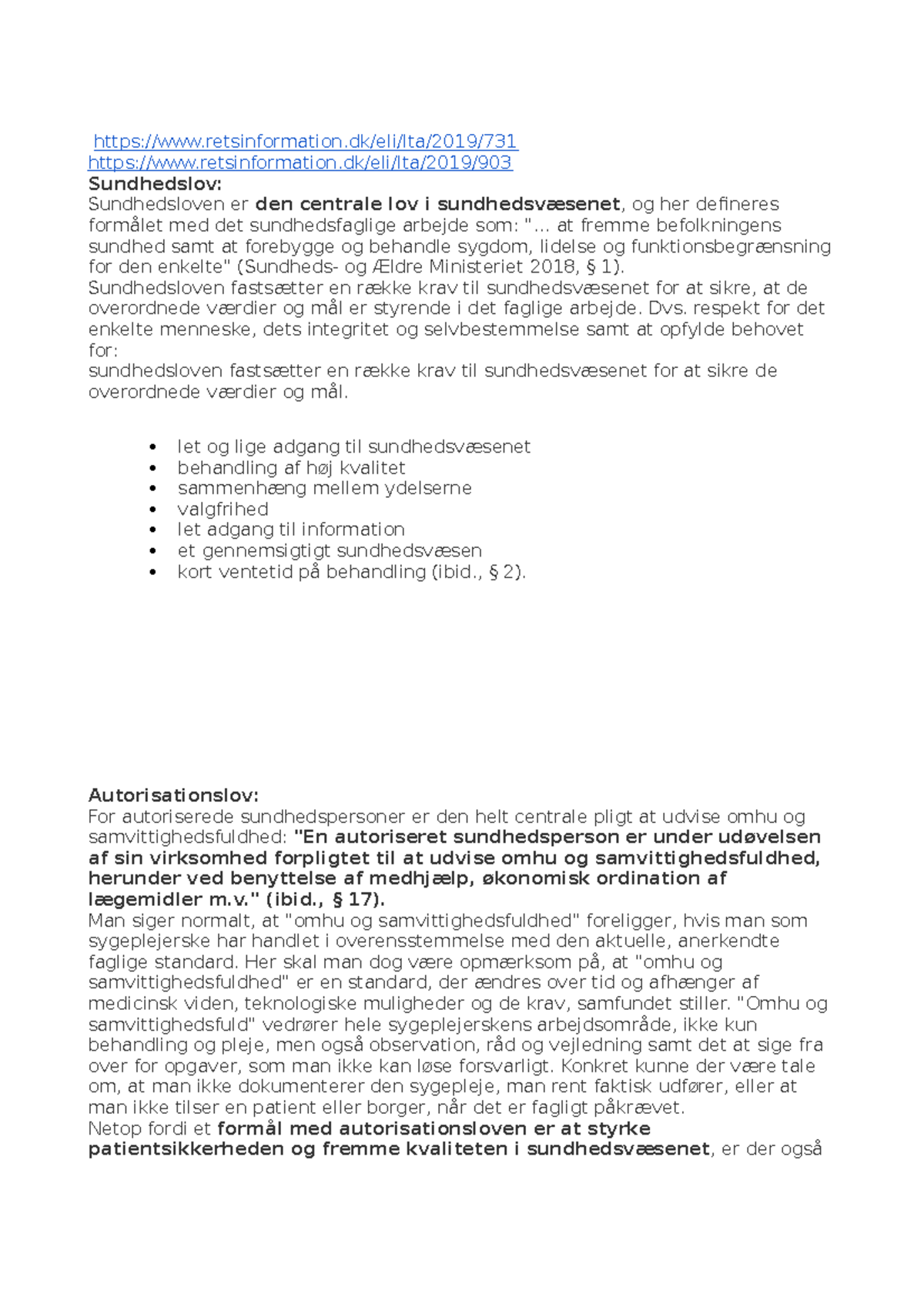 Autorisations Og Sundhedslov Retsinformation eli lta 2019 