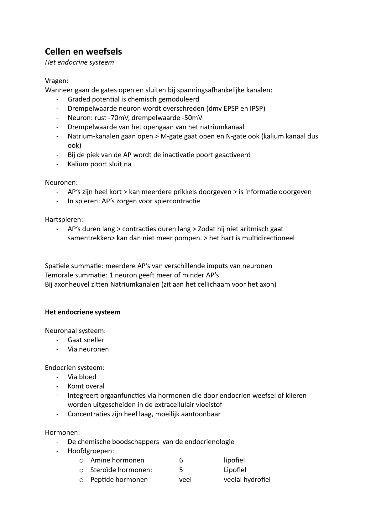 Het Endocrine Systeem Fysiologie Cellen En Weefsels Het Endocrine Systeem Vragen Wanneer