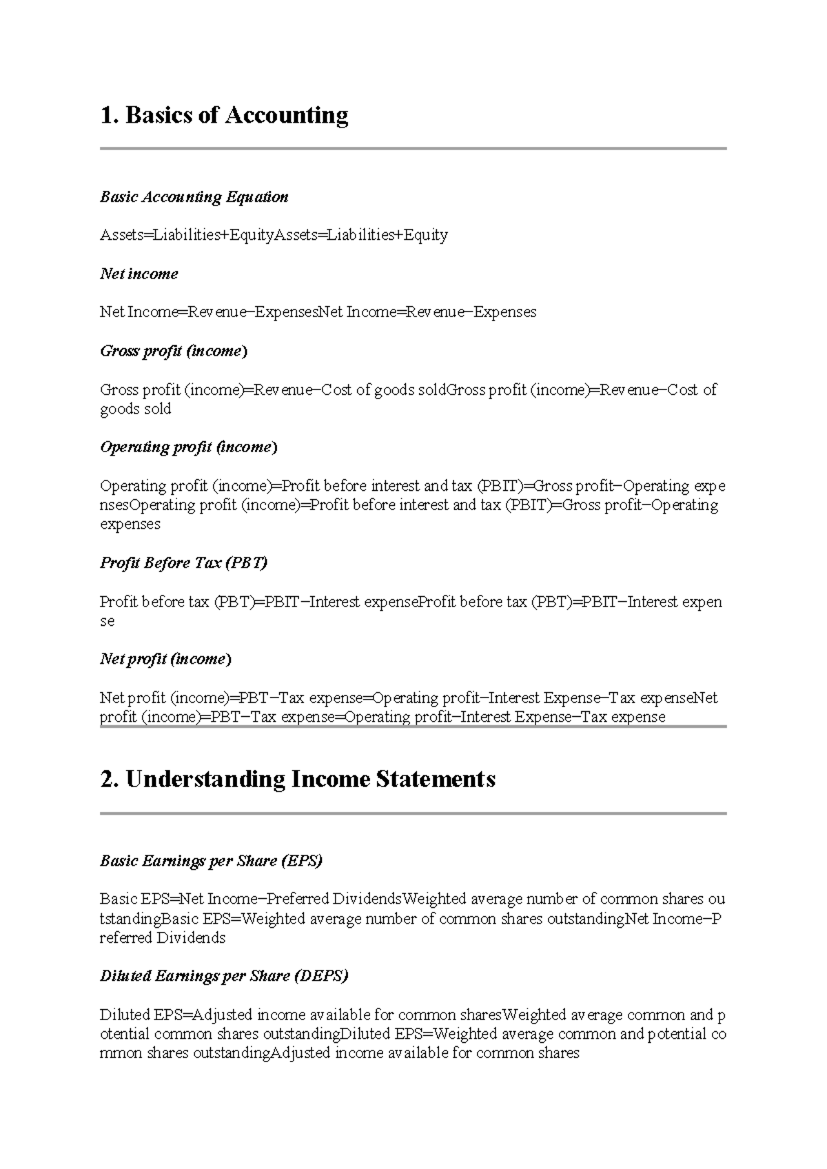 Finance cheatsheet - Summary Financial accounting - 1. Basics of ...