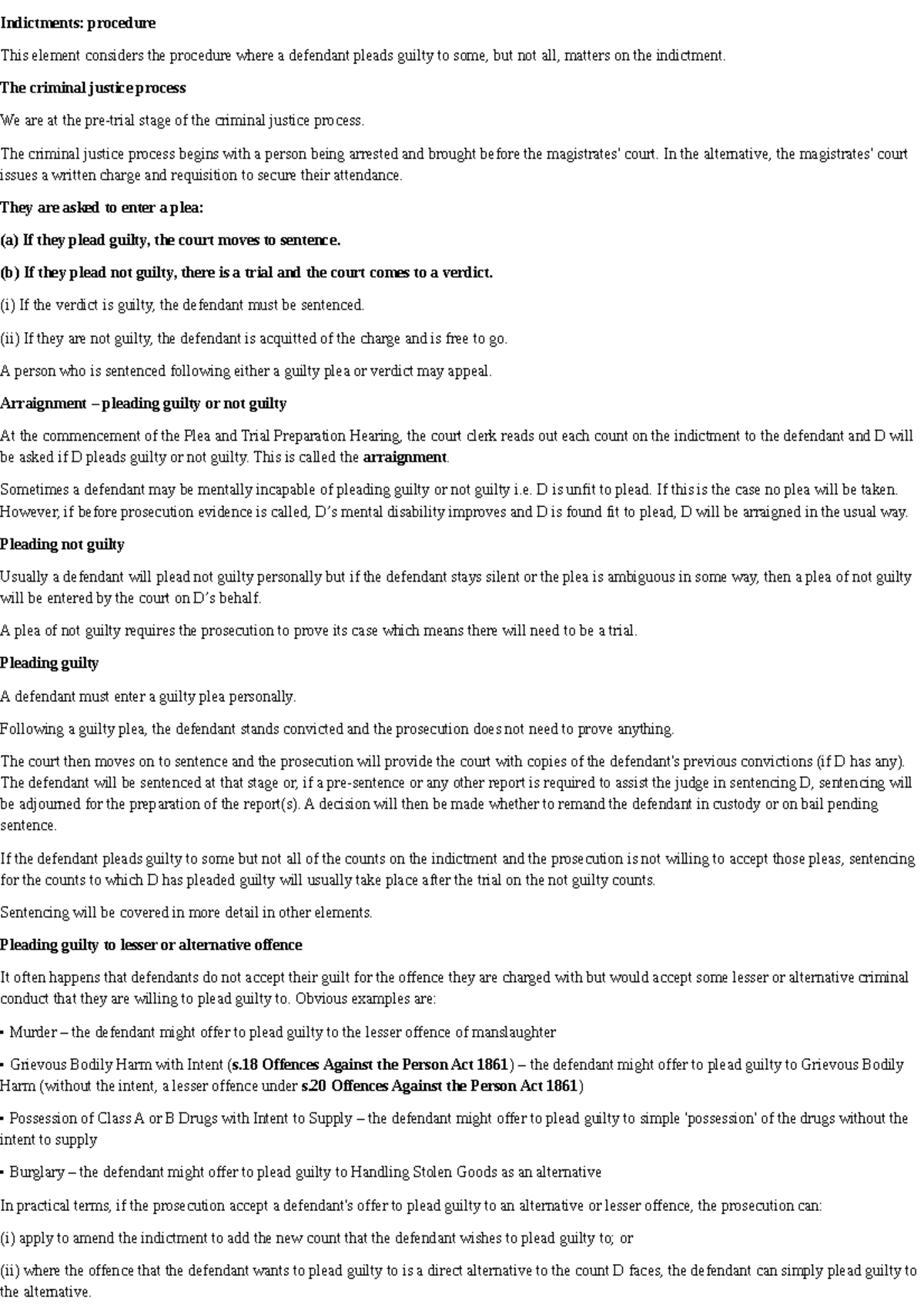 6.Indictments- procedure - Indictments: procedure This element