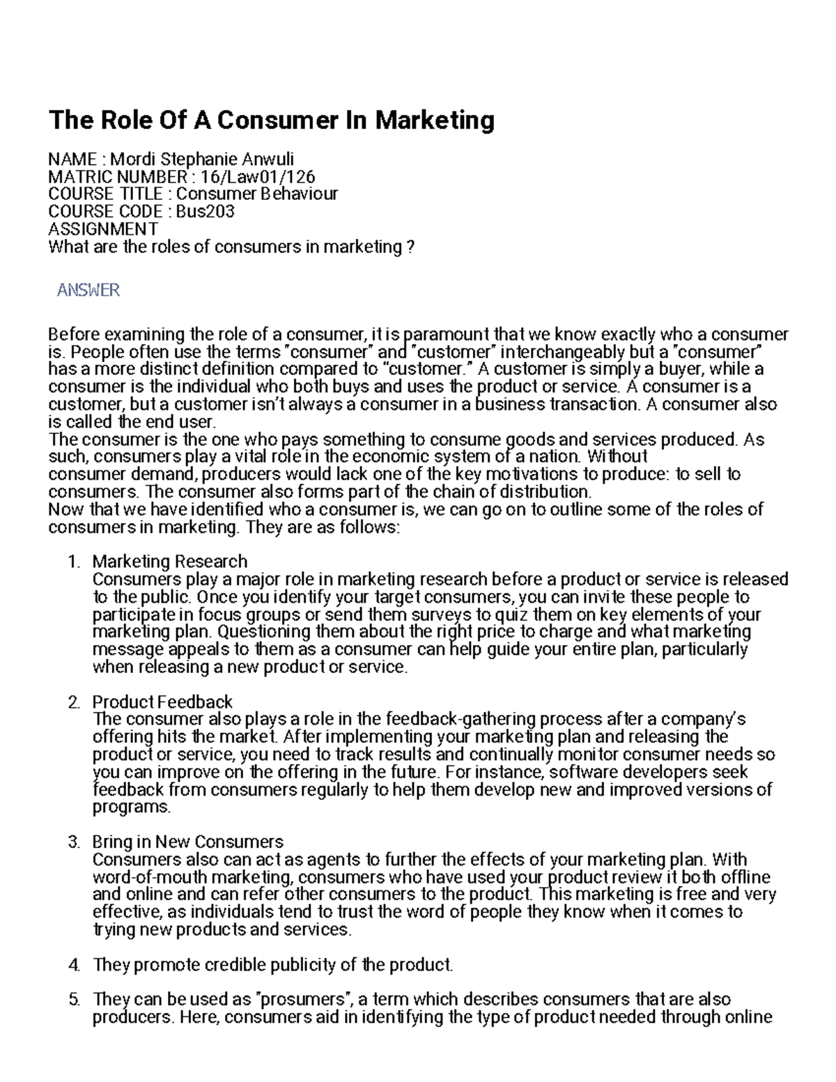 The Role Of A Consumer In Marketing - People often use the terms ...