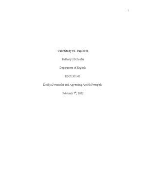 Case study #3- First Aid - Case study #3- First Aid Bethany J Schaefer ...