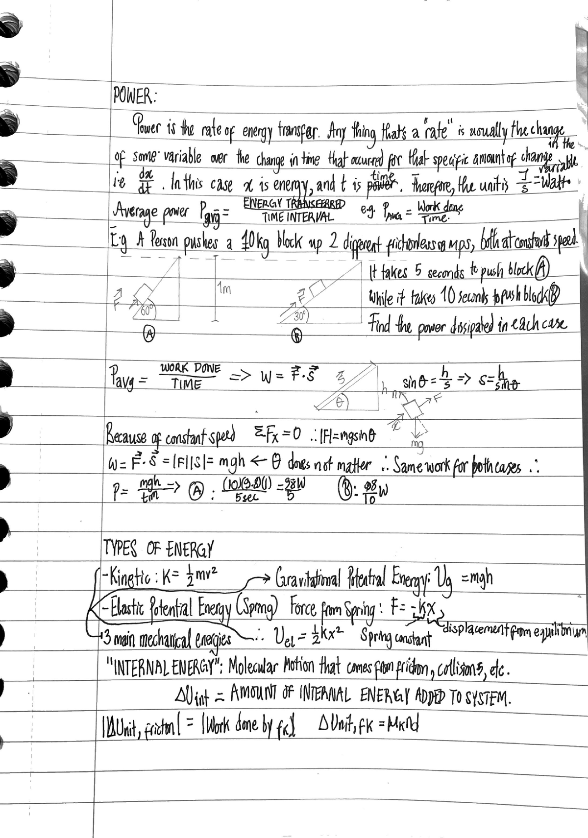 UP1 Video Notes 6: Power And Energy - PHYS 211 - Studocu