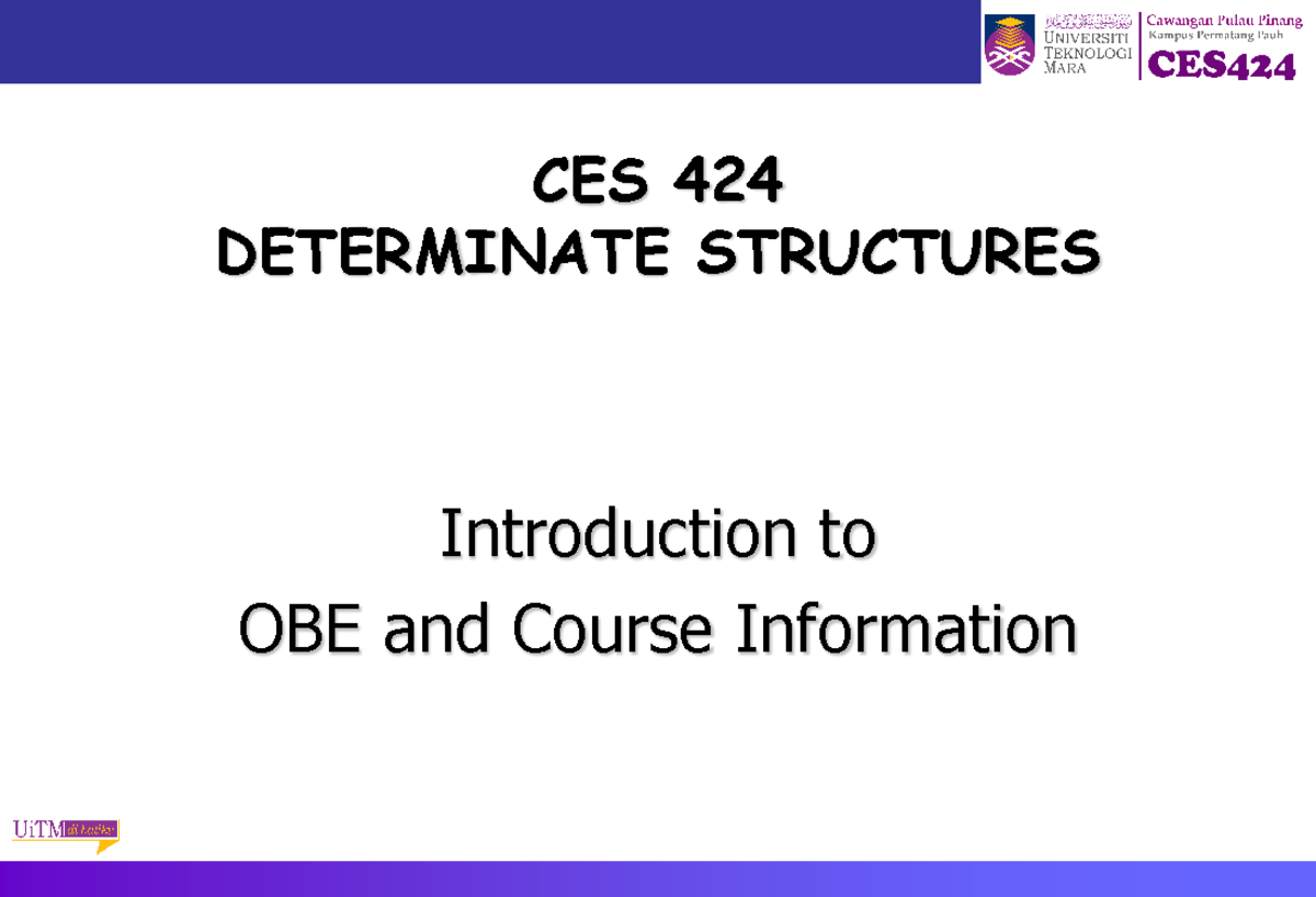 0 CES424 - Introduction 20224 - CES 424 DETERMINATE STRUCTURES ...