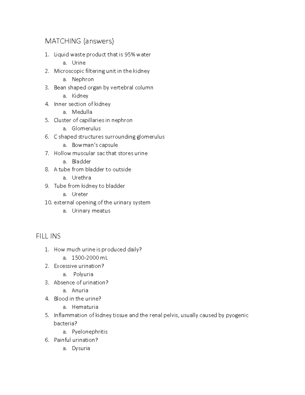 a-p-7-12-urinary-quiz-answer-key-matching-answers-liquid-waste-product-that-is-95-water-a