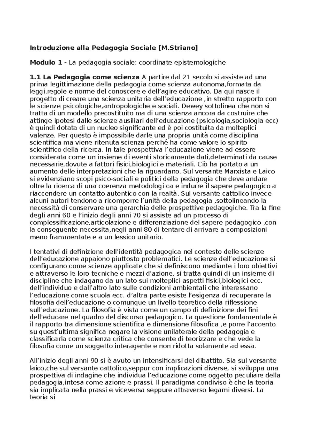 Introduzione Alla Pedagogia Sociale Striano - Introduzione Alla ...