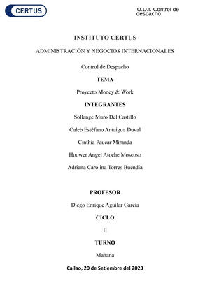 Informe Actividad 1 - Ayuda Memoria Version Nueva - INFORME DE PROYECTO ...