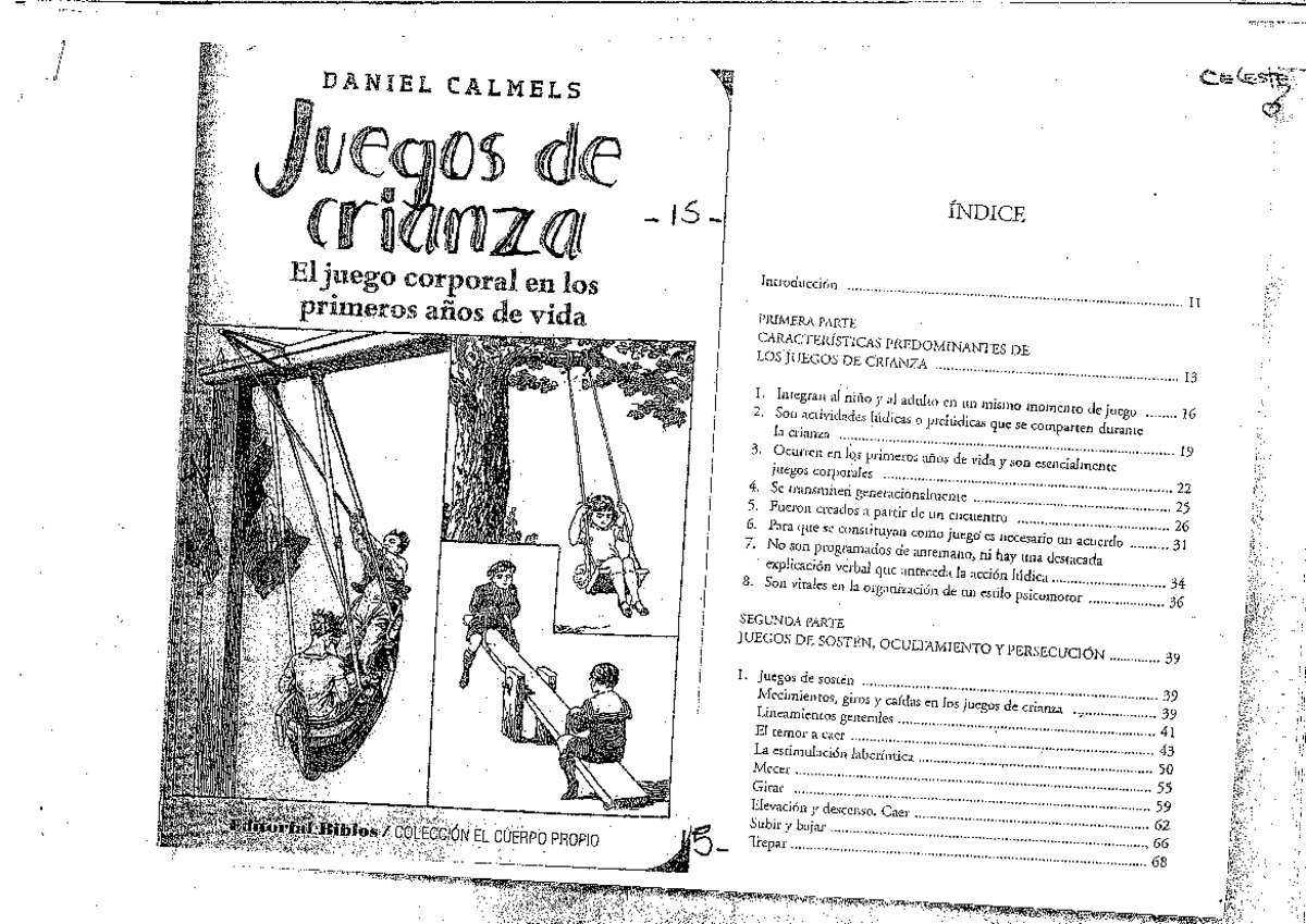 Calmels, D. (2004 ). Juegos de crianza. Buenos Aires - Psicología del