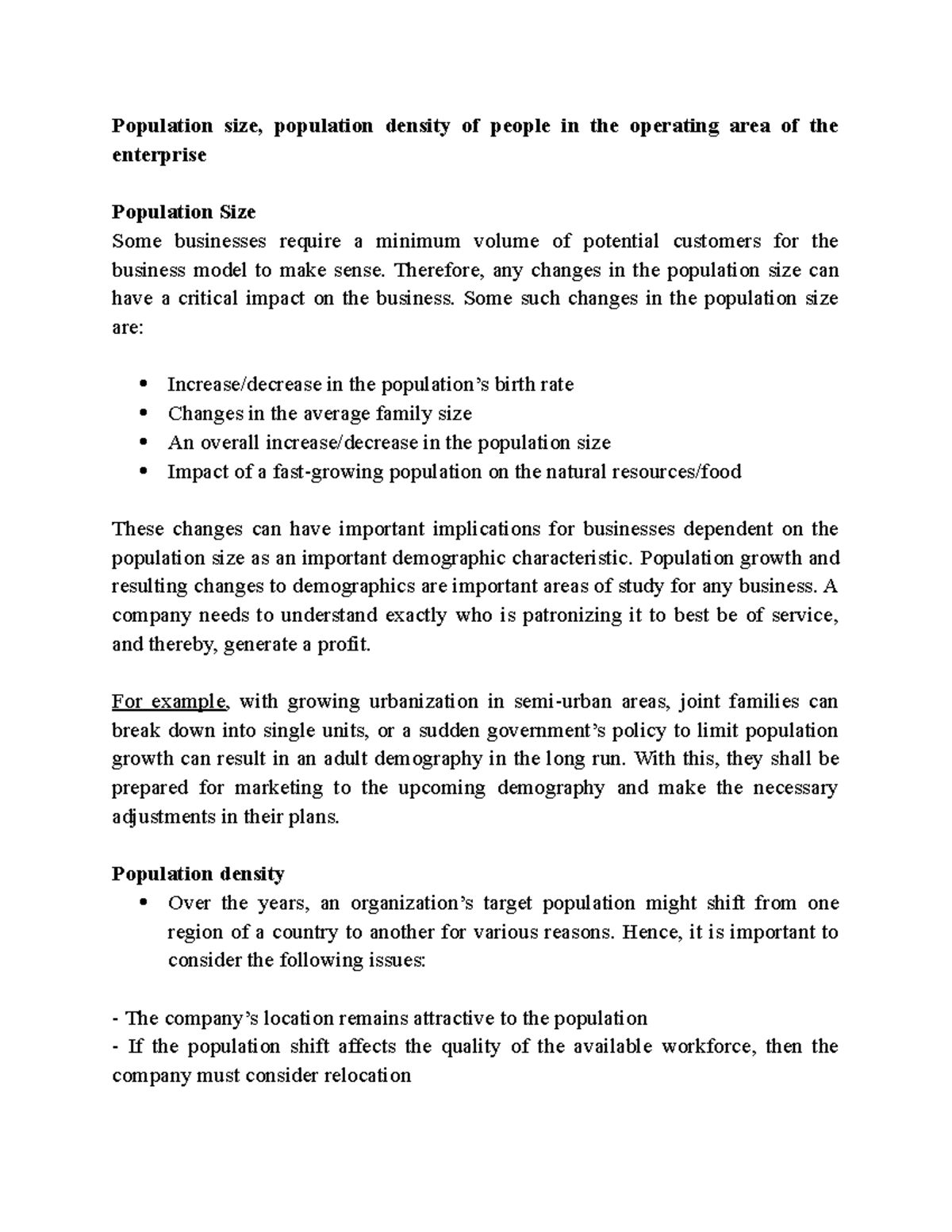 Population size, density - Population size, population density of ...