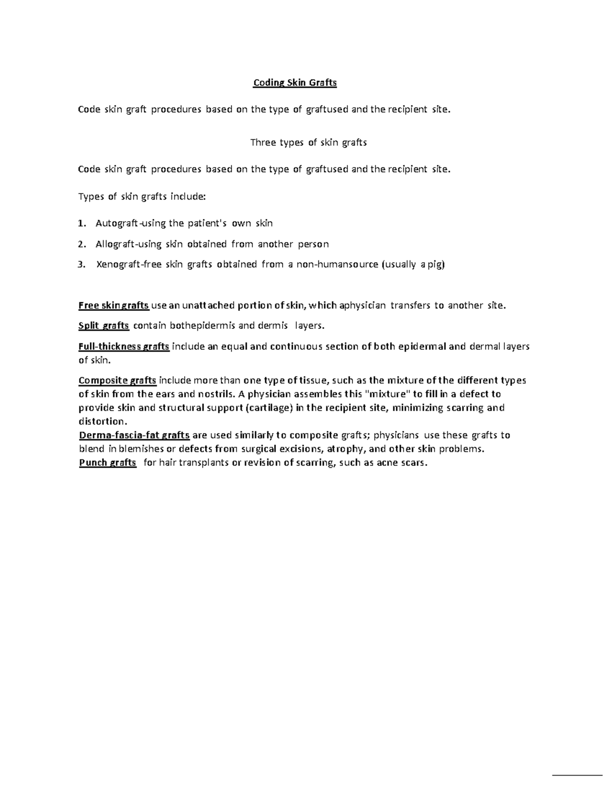 CPT SKIN Graft info Coding Skin Grafts Code skin graft procedures